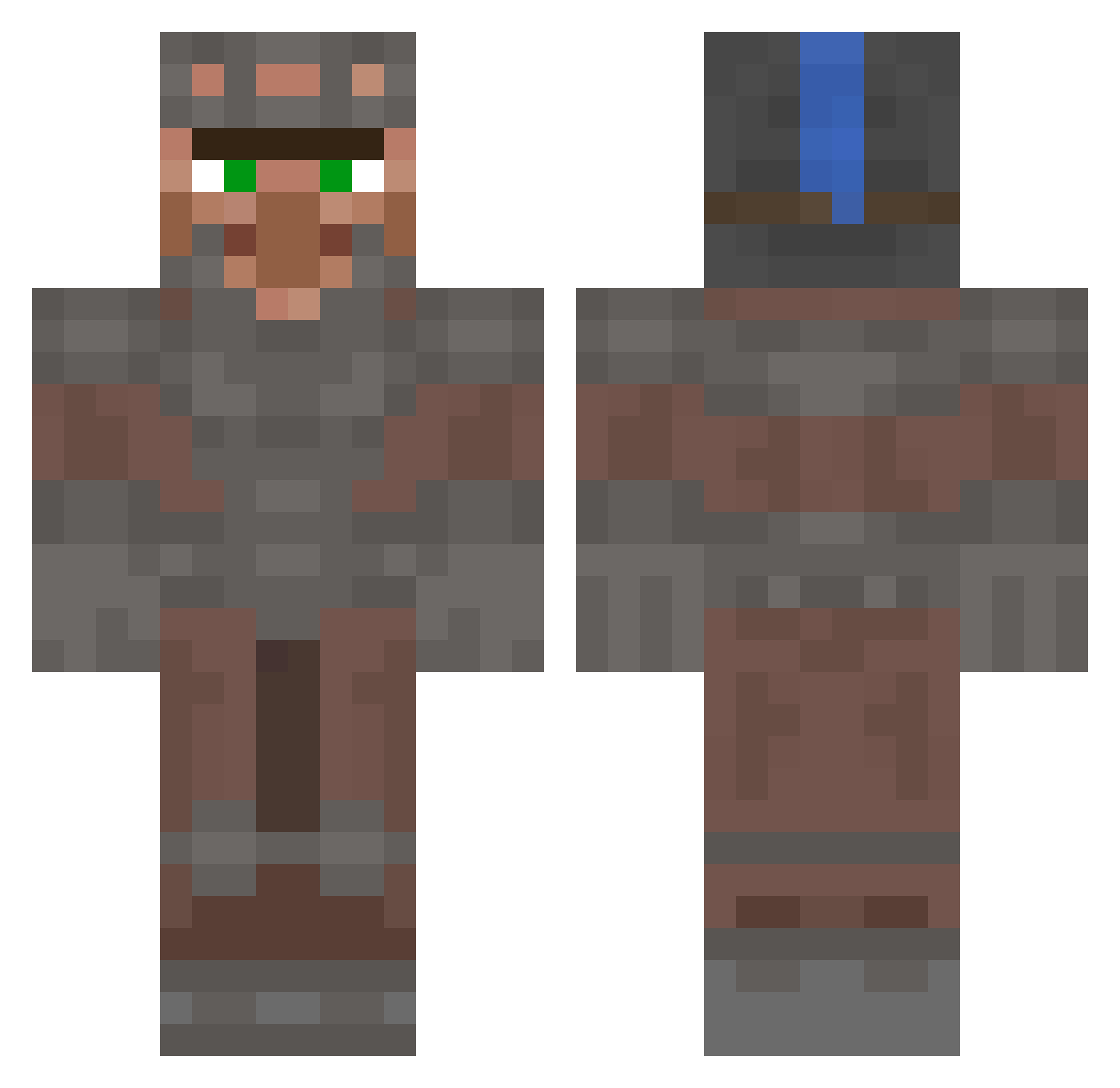 yeldire Minecraft skin, front and back view