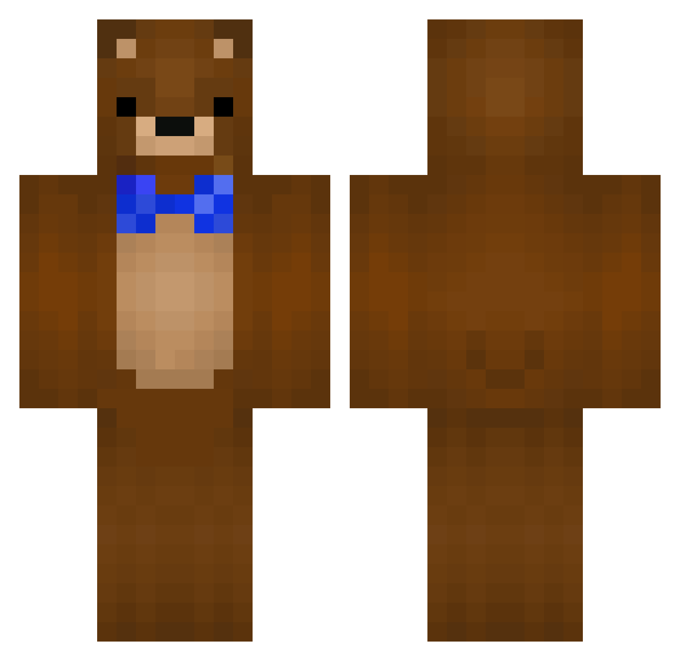 Tufz Minecraft skin, front and back view