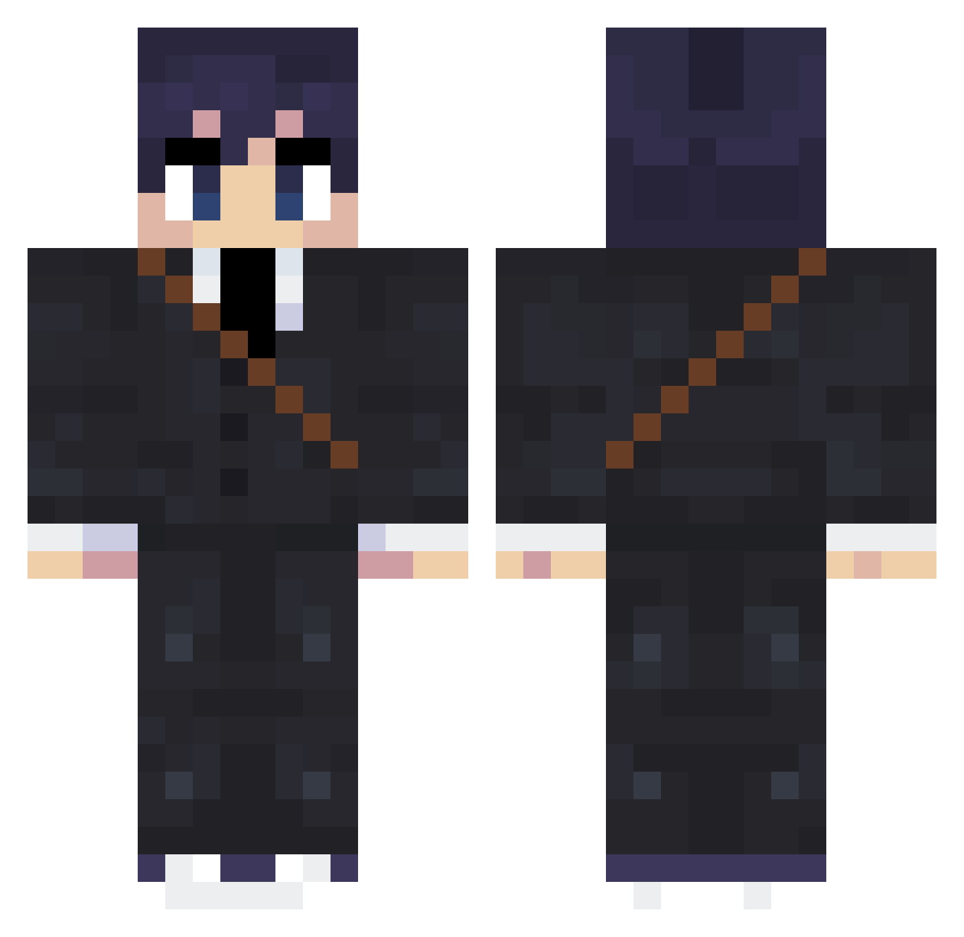 DanRSas Minecraft skin, front and back view