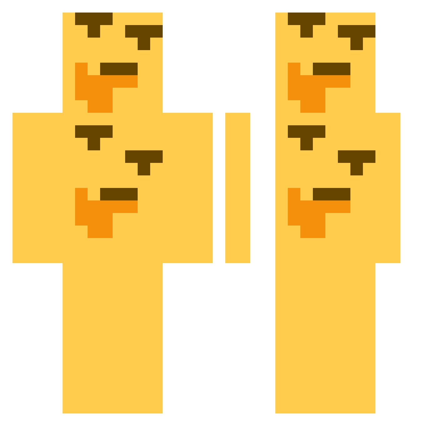 Chouliar Minecraft skin, front and back view