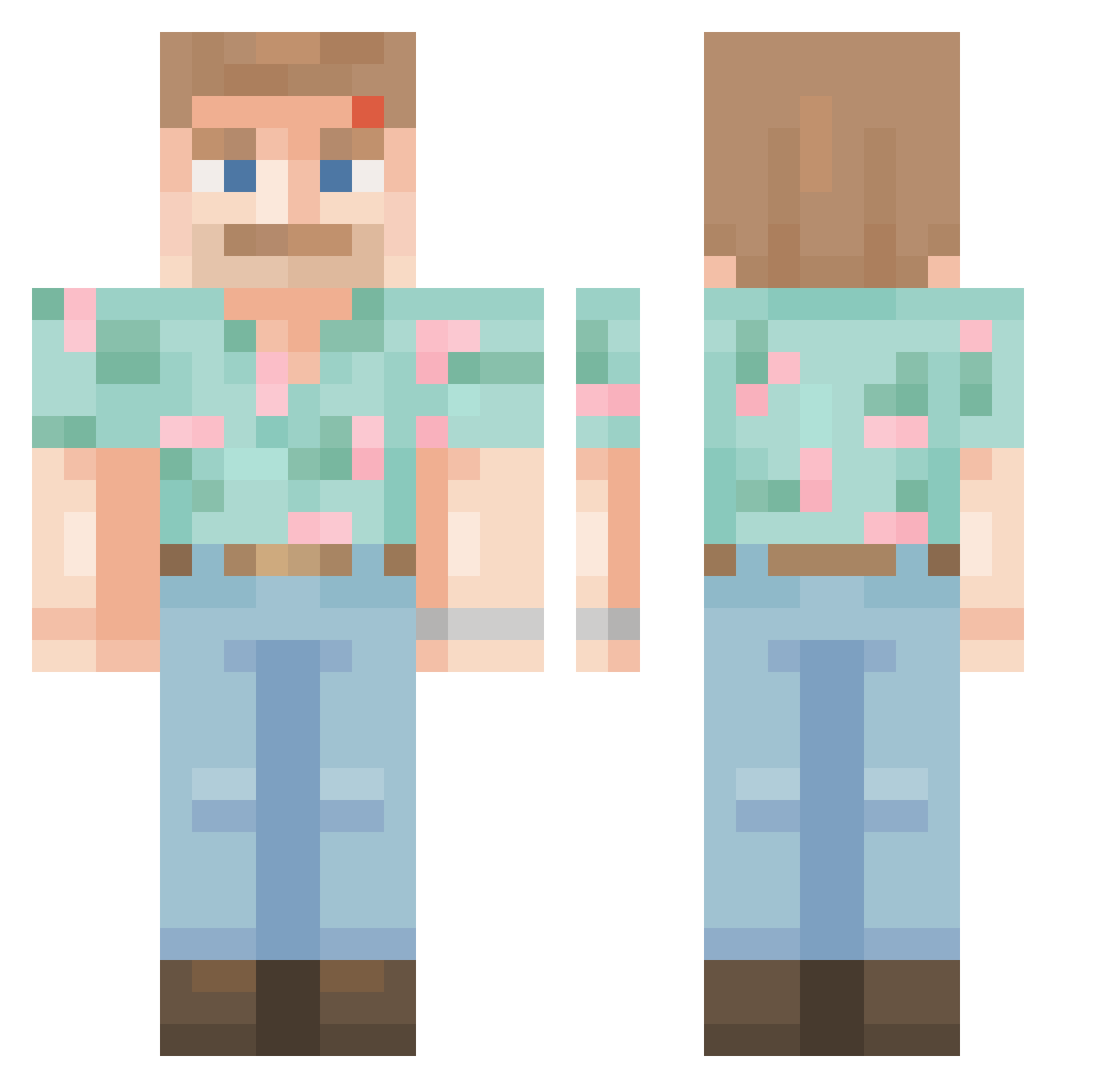 Luc_sky Minecraft skin, front and back view