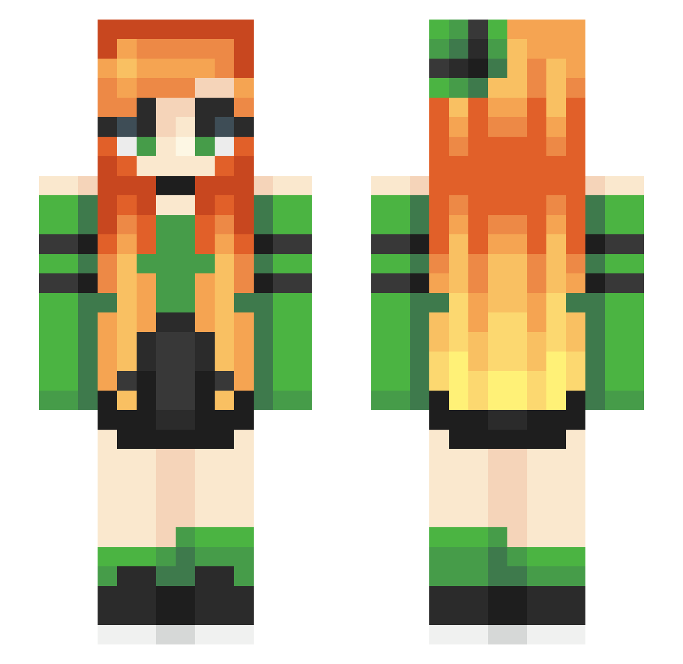 AliKalii Minecraft skin, front and back view