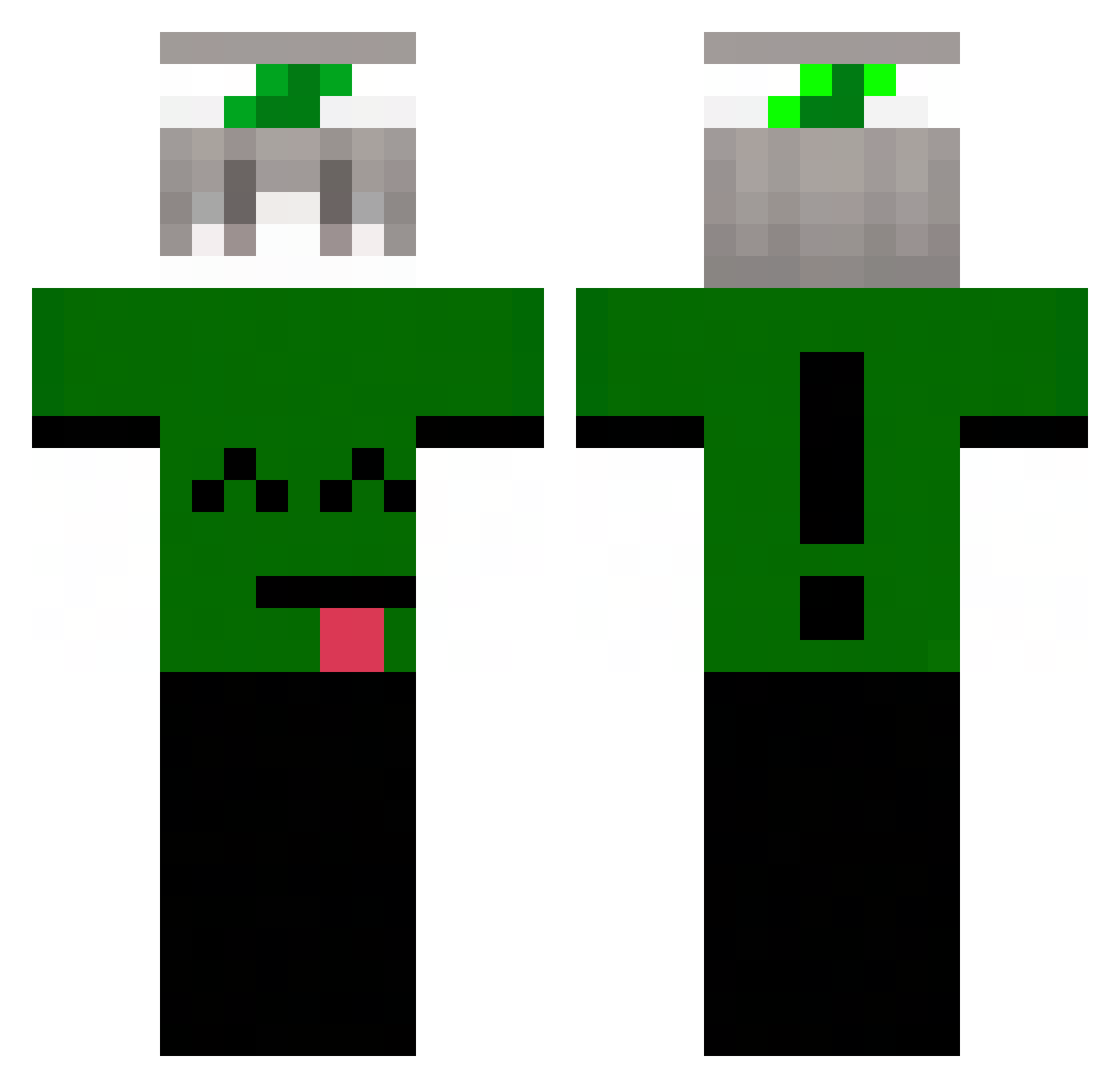 8dead Minecraft skin, front and back view