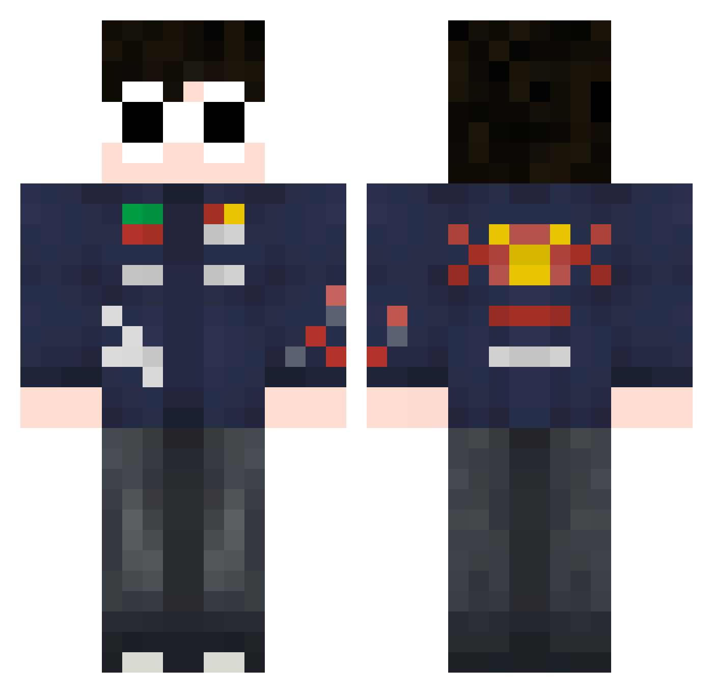 alvinhoinho Minecraft skin, front and back view