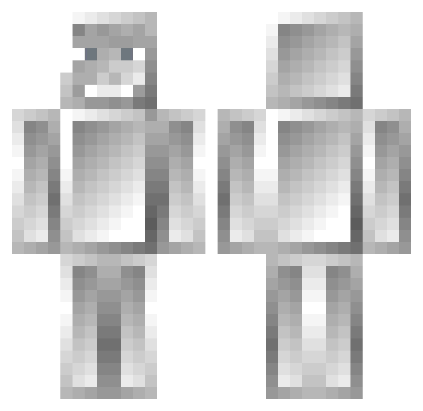 WitheredMako Minecraft skin, front and back view