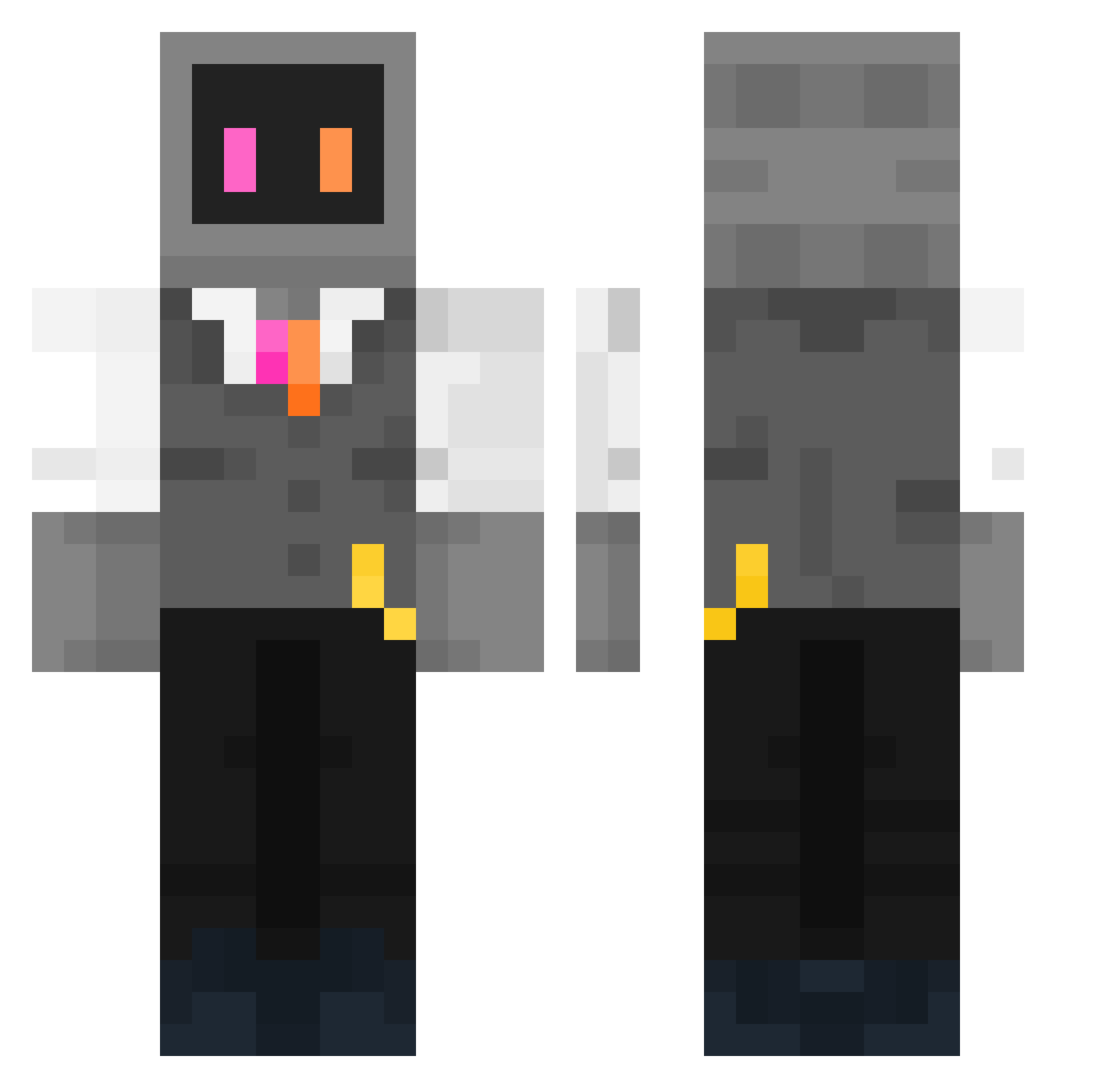 Ev1lzeus Minecraft skin, front and back view
