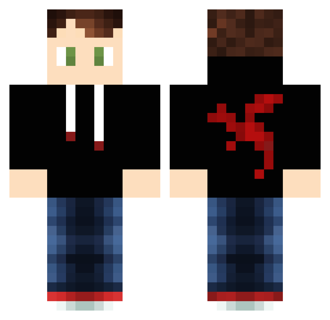 ViperzKing Minecraft skin, front and back view
