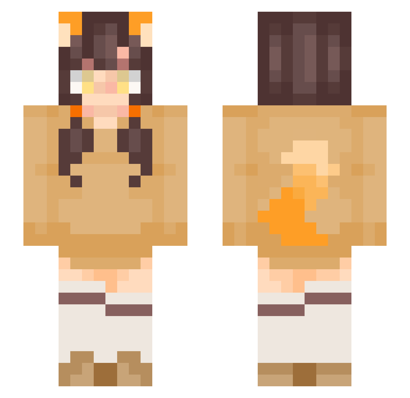 roseaceous Minecraft skin, front and back view