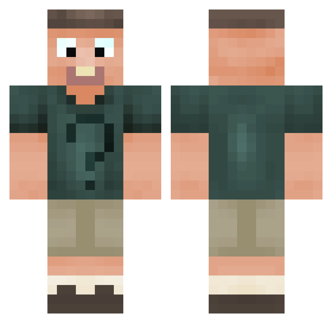 Ging_Gingg Minecraft skin, front and back view