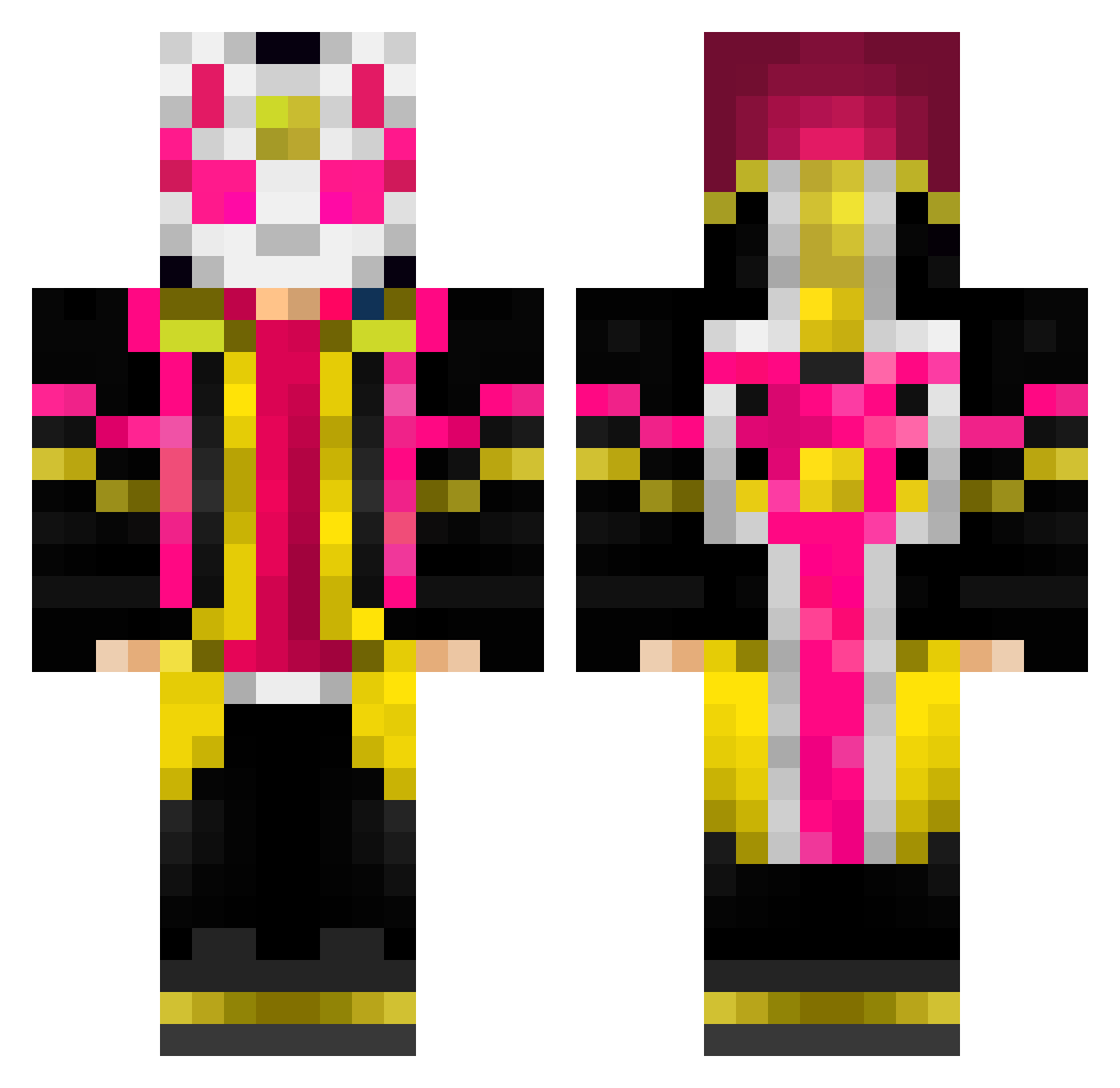 RiotGFire29 Minecraft skin, front and back view