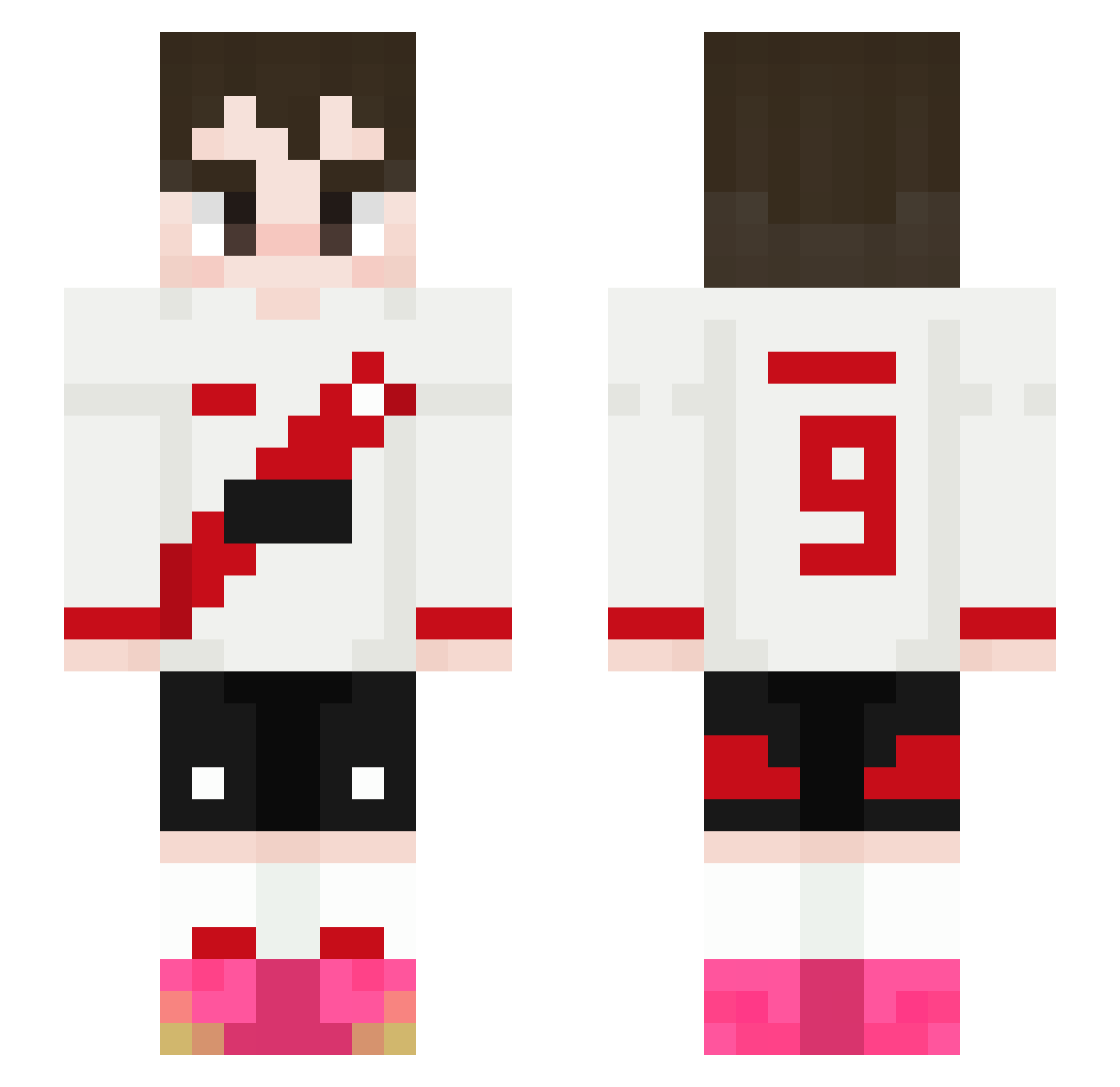 6ot3o Minecraft skin, front and back view