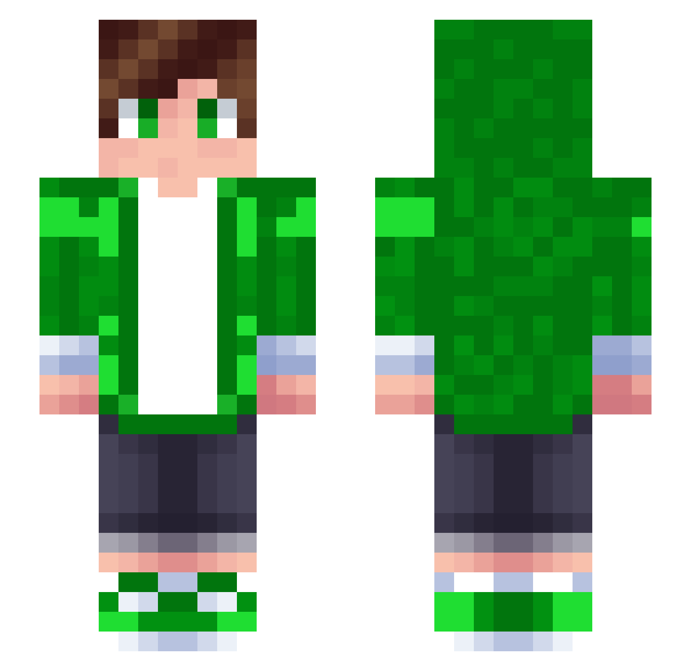 Agarum Minecraft skin, front and back view