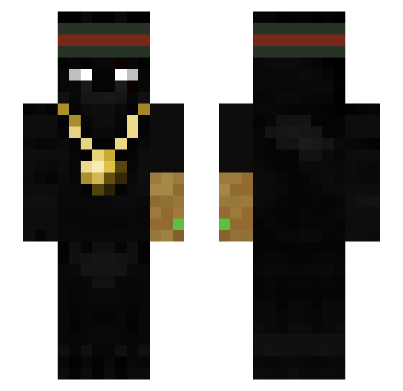 ZZXVZZ Minecraft skin, front and back view