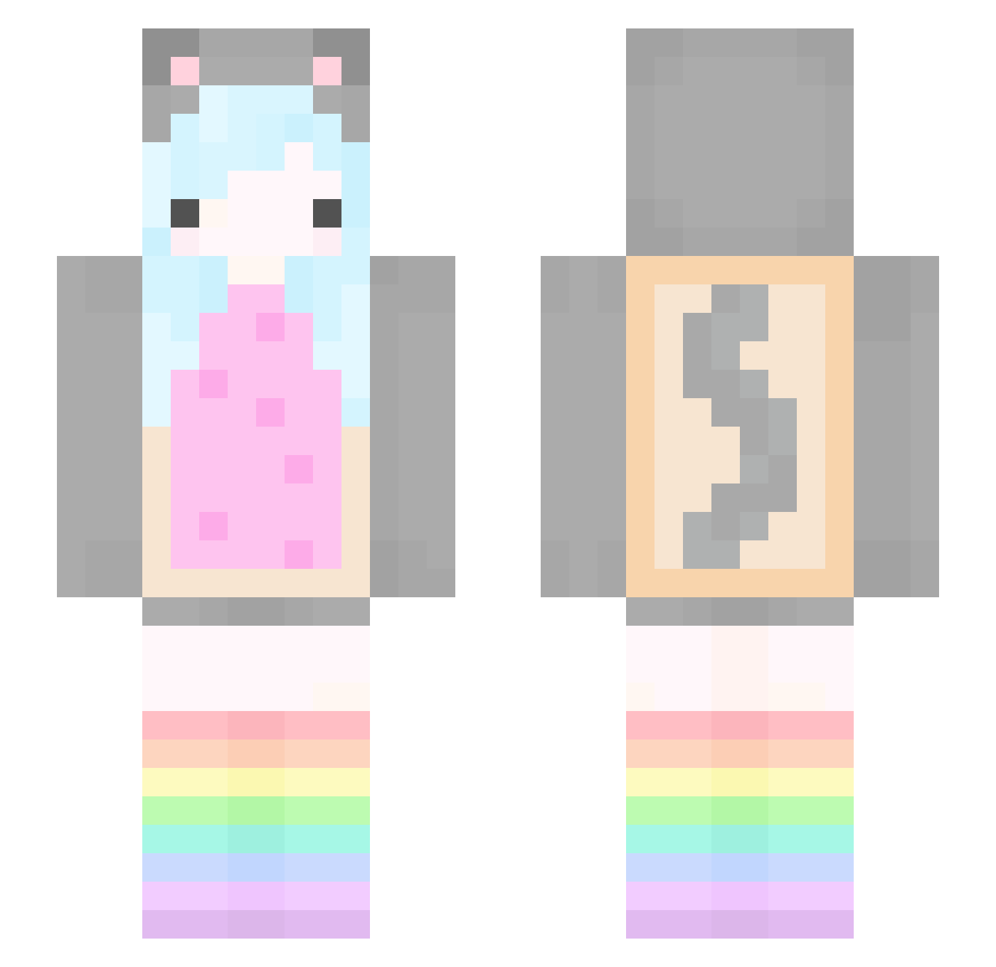 moshimonss Minecraft skin, front and back view