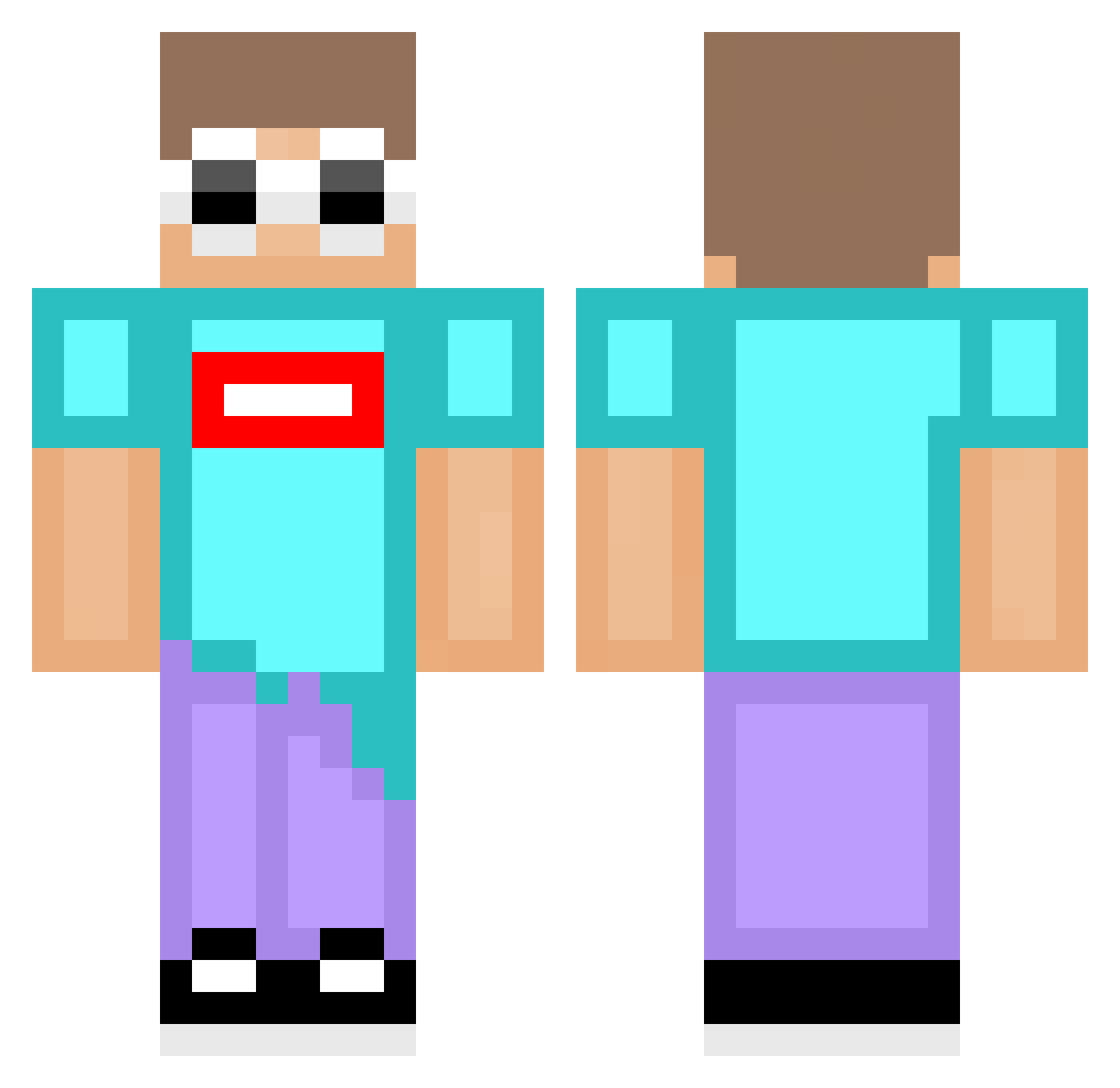 RashidJ Minecraft skin, front and back view