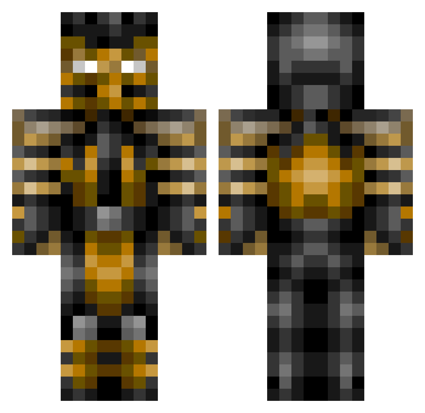 Preservation Minecraft skin, front and back view