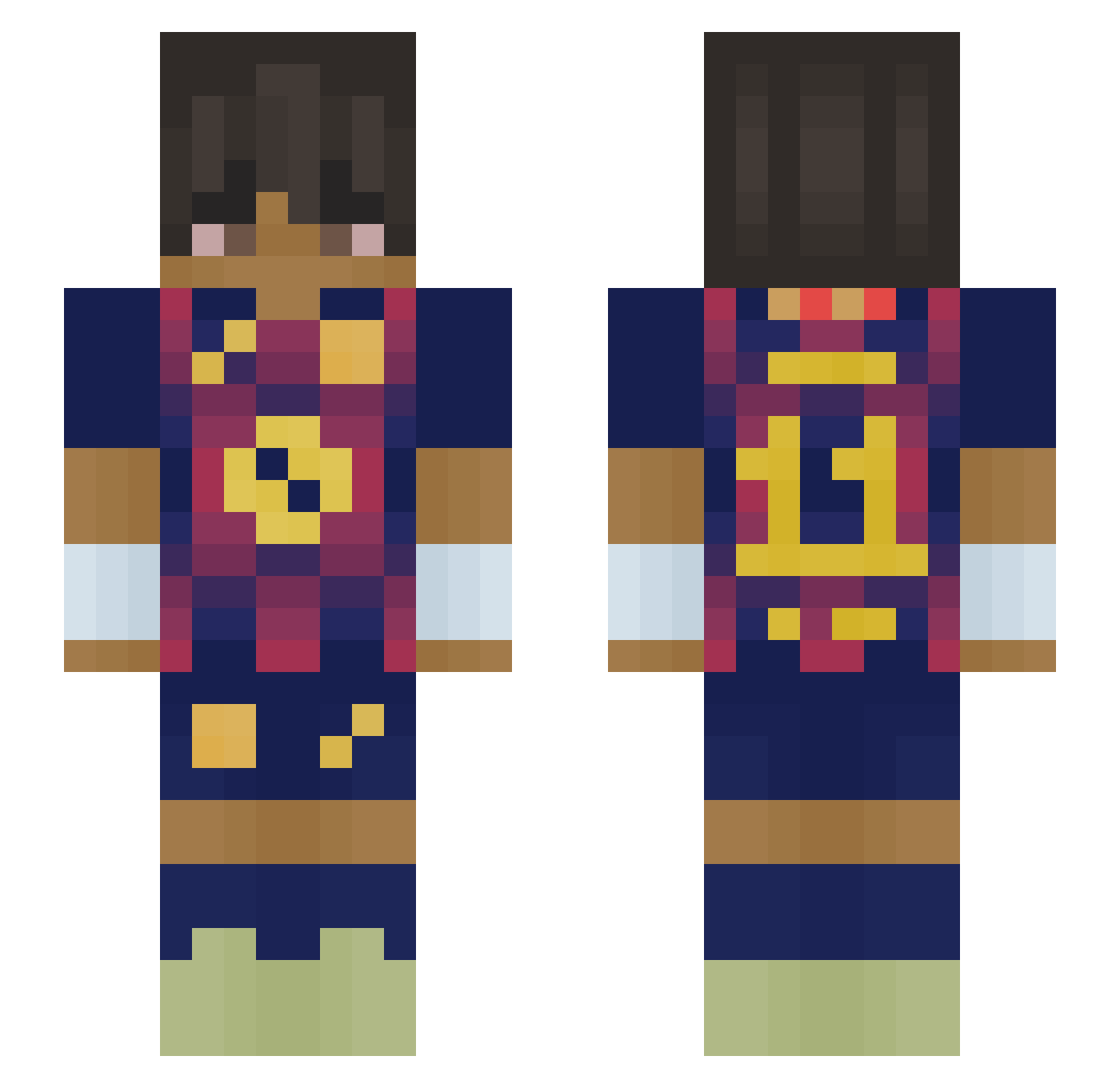 V3PSSON Minecraft skin, front and back view