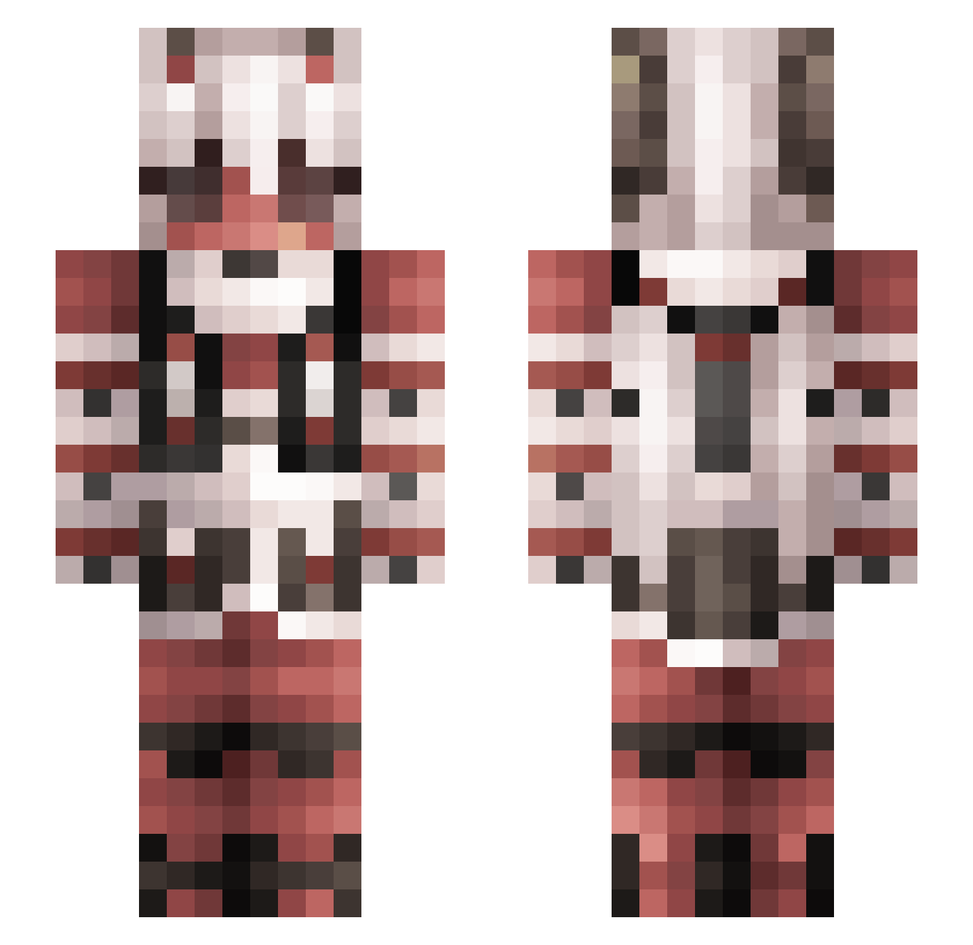 Goldsaster Minecraft skin, front and back view