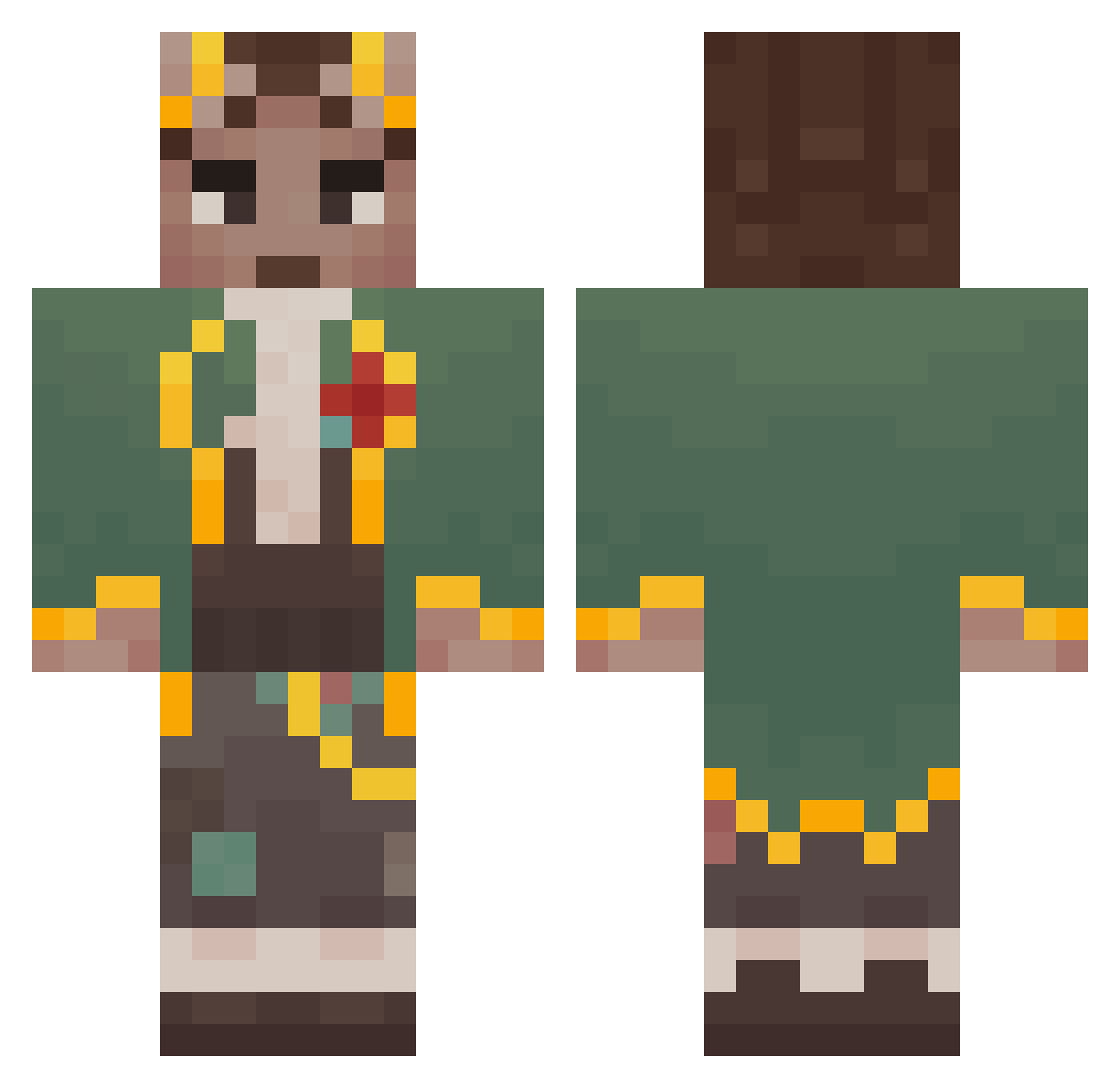 Cholleewoosh Minecraft skin, front and back view