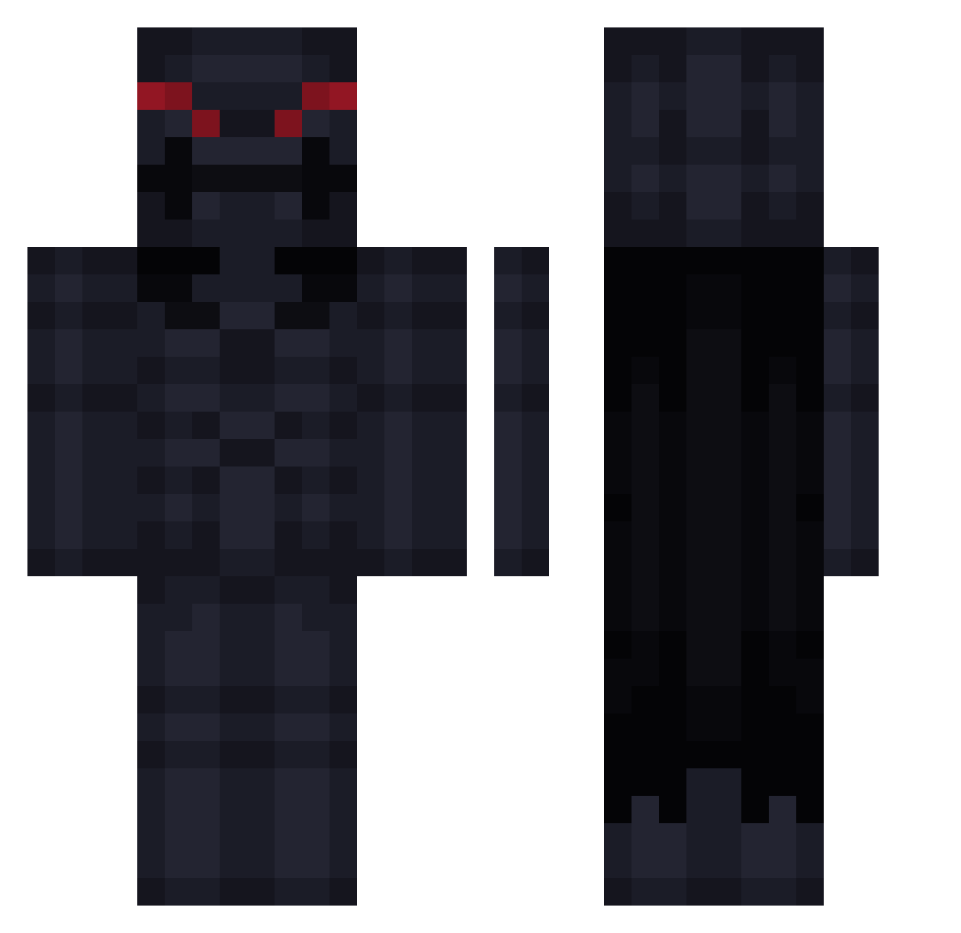 Thrasher872 Minecraft skin, front and back view
