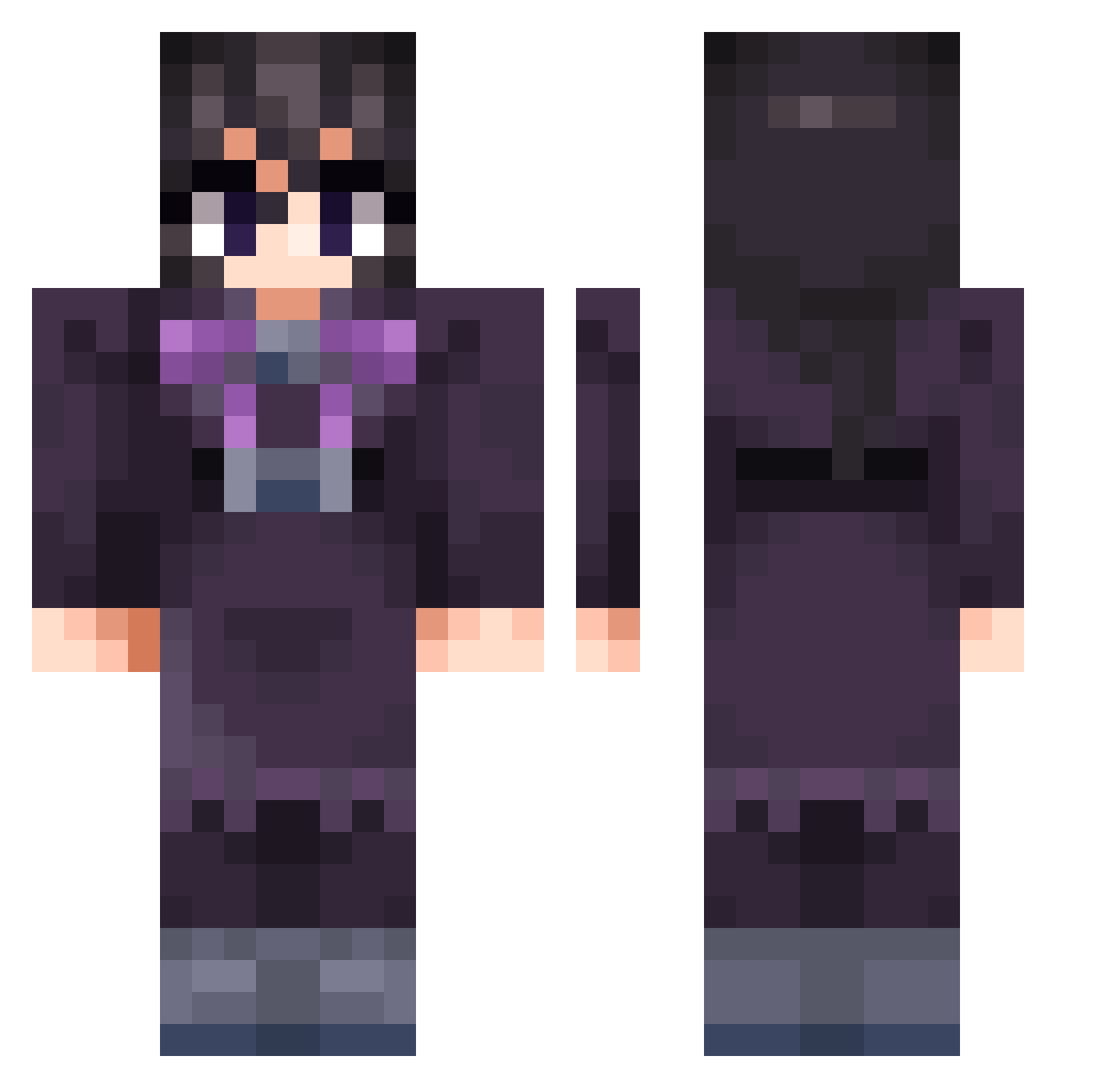 FrostyFridge Minecraft skin, front and back view