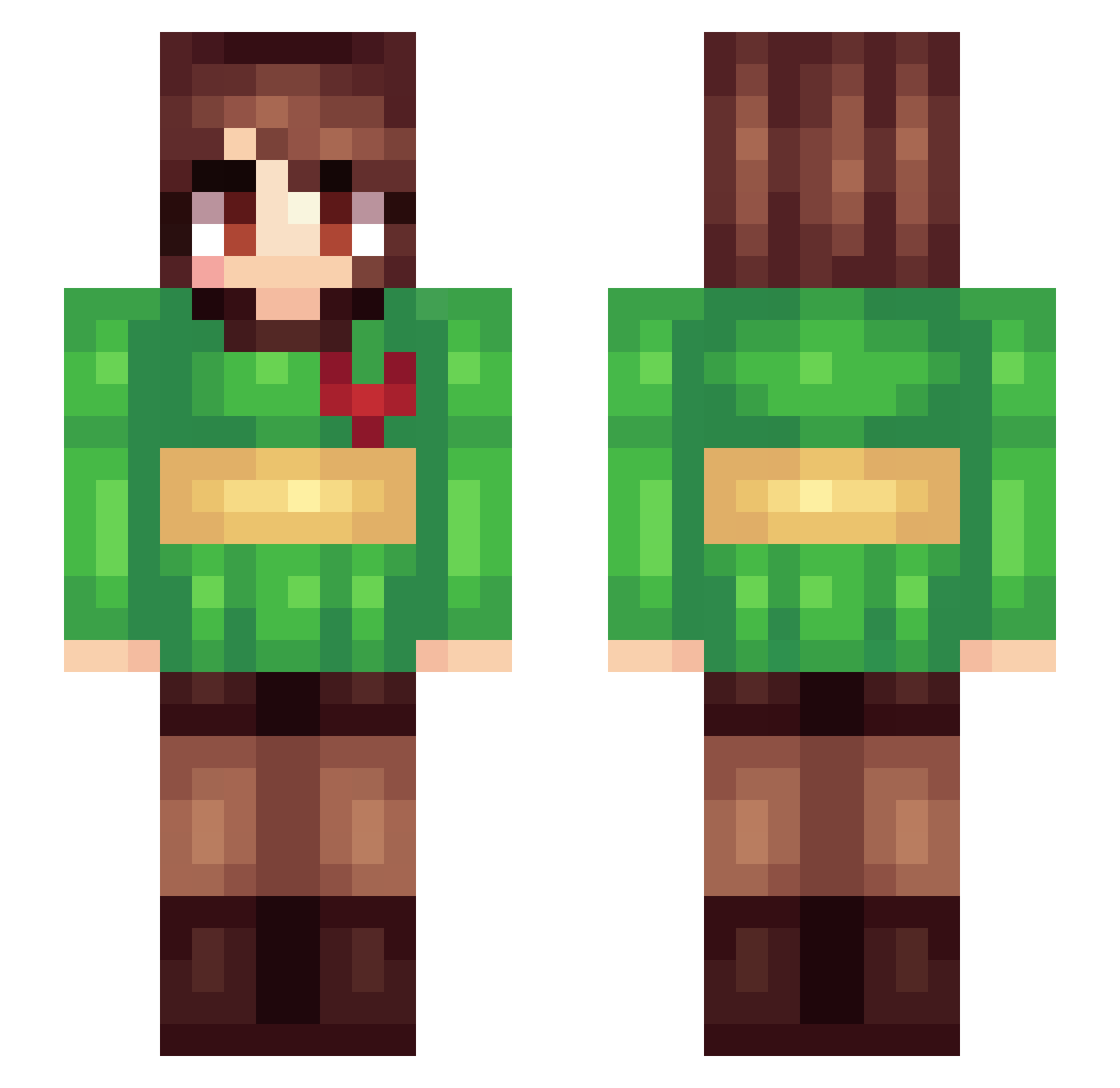 Dawyni Minecraft skin, front and back view