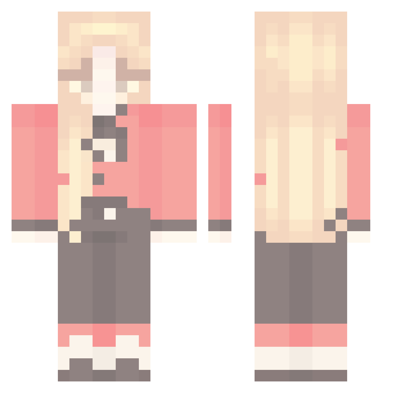 HayleyQwQ Minecraft skin, front and back view