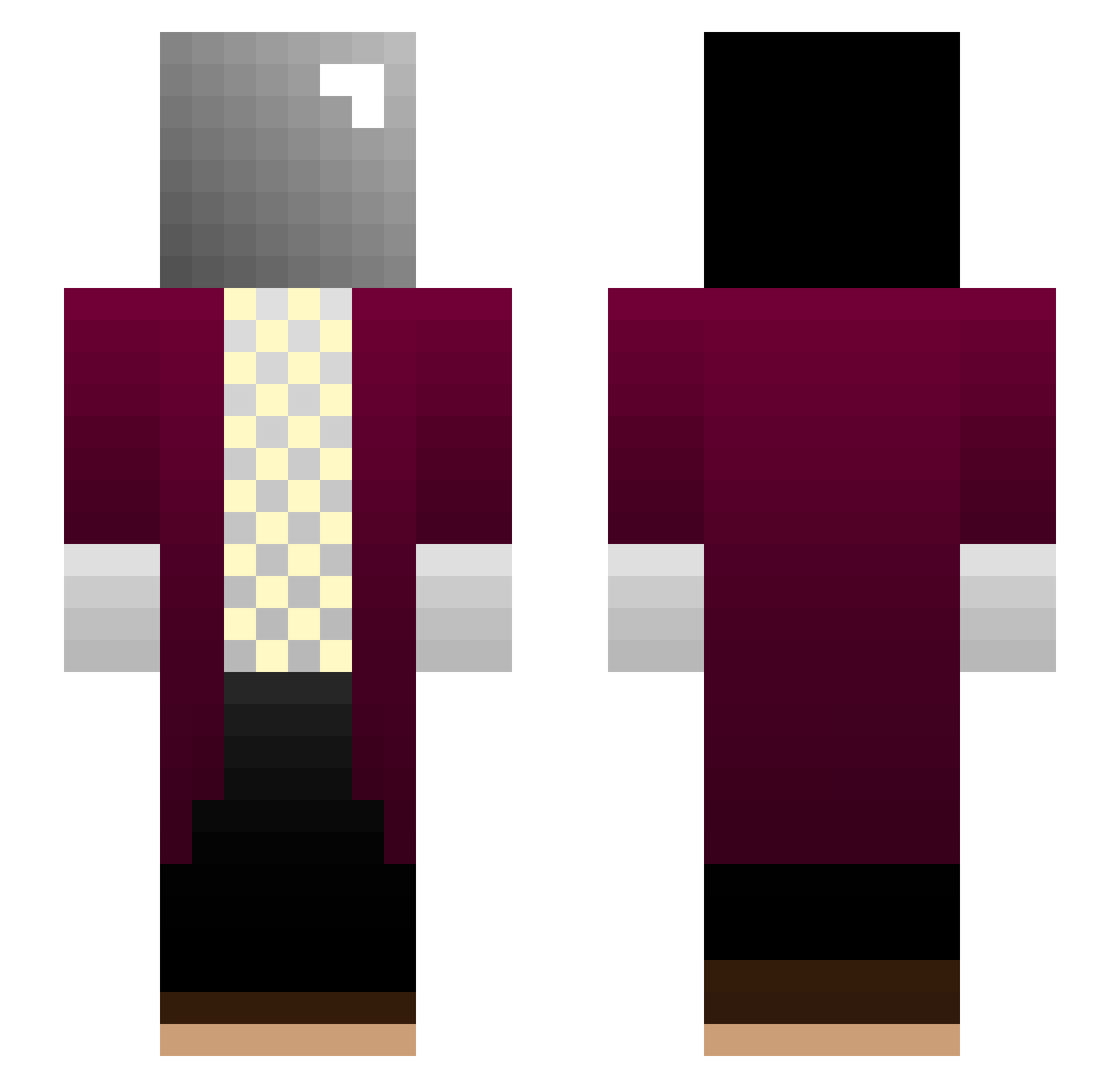 AVsVoid Minecraft skin, front and back view