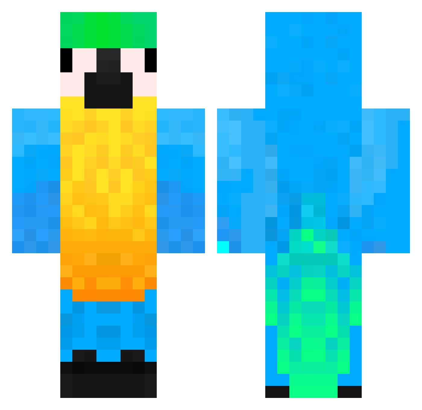 JUNYOM Minecraft skin, front and back view
