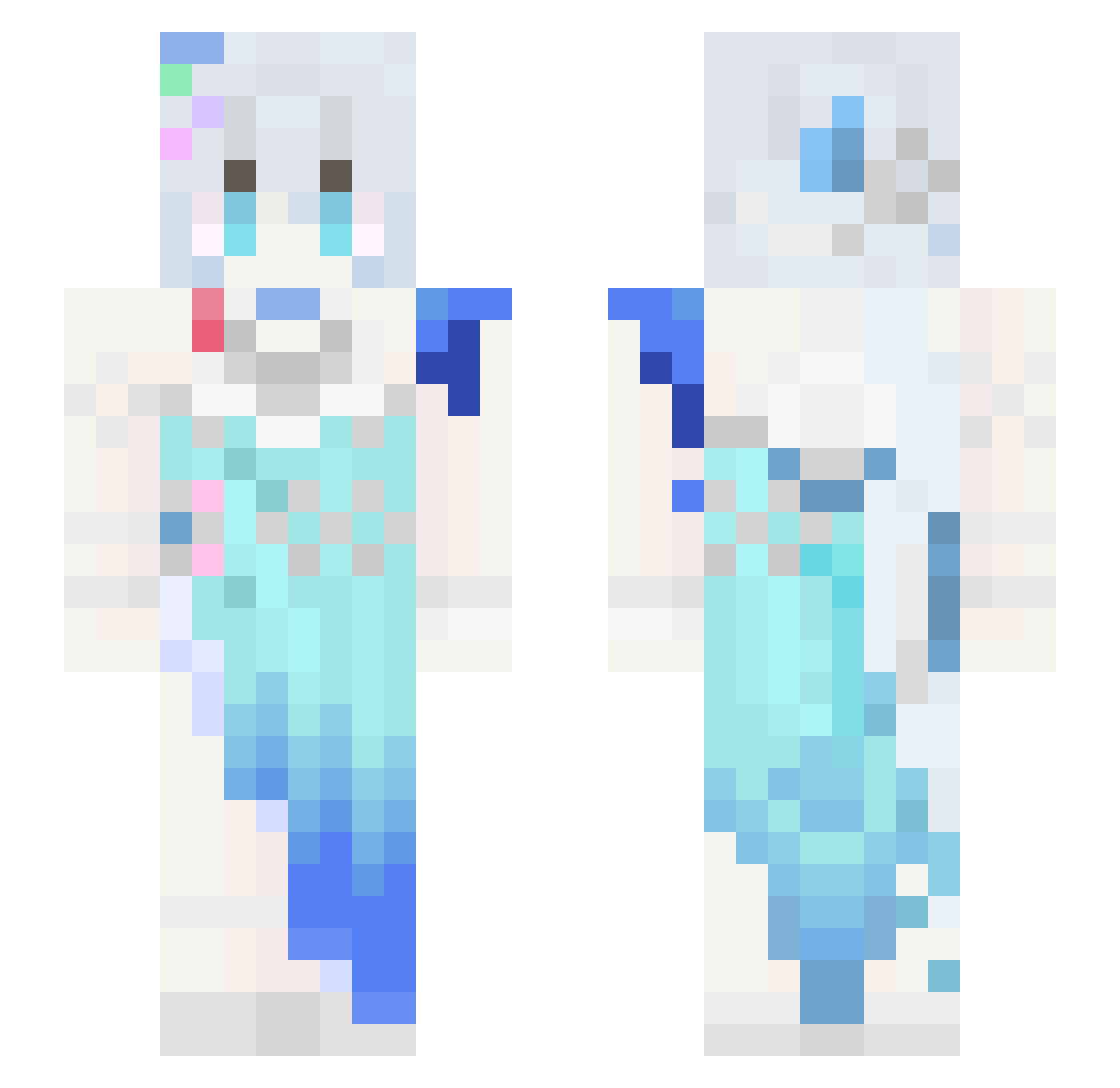 Nyx_Arkana Minecraft skin, front and back view