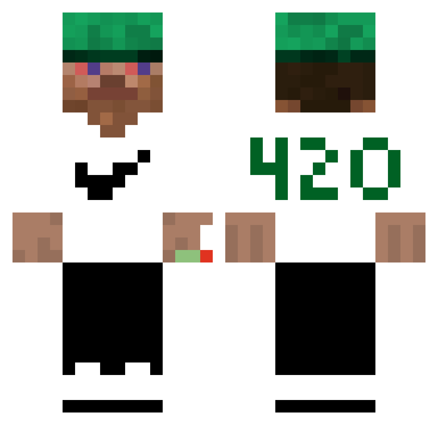 xxbibi_ Minecraft skin, front and back view