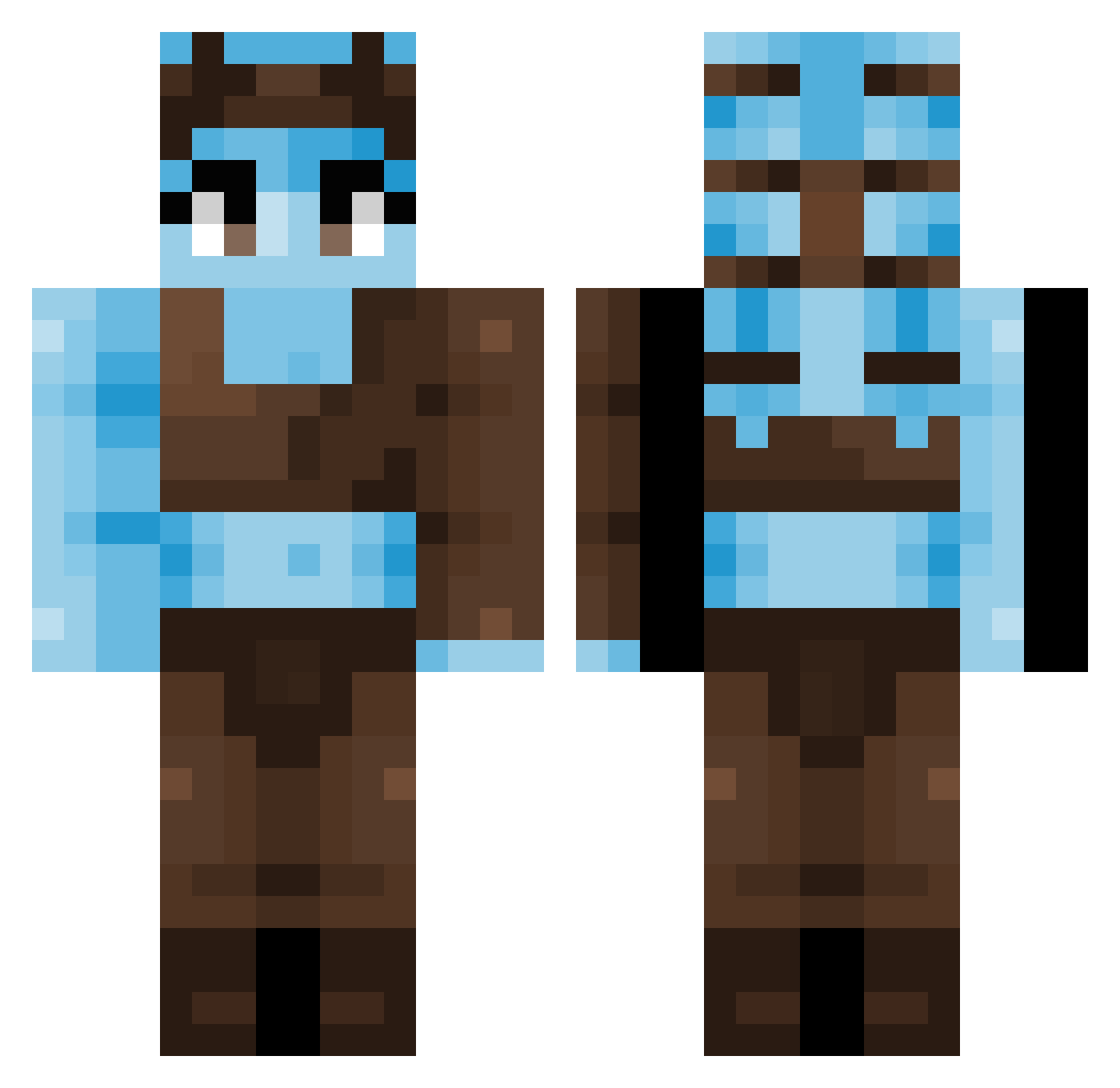 Yoriichimelz Minecraft skin, front and back view