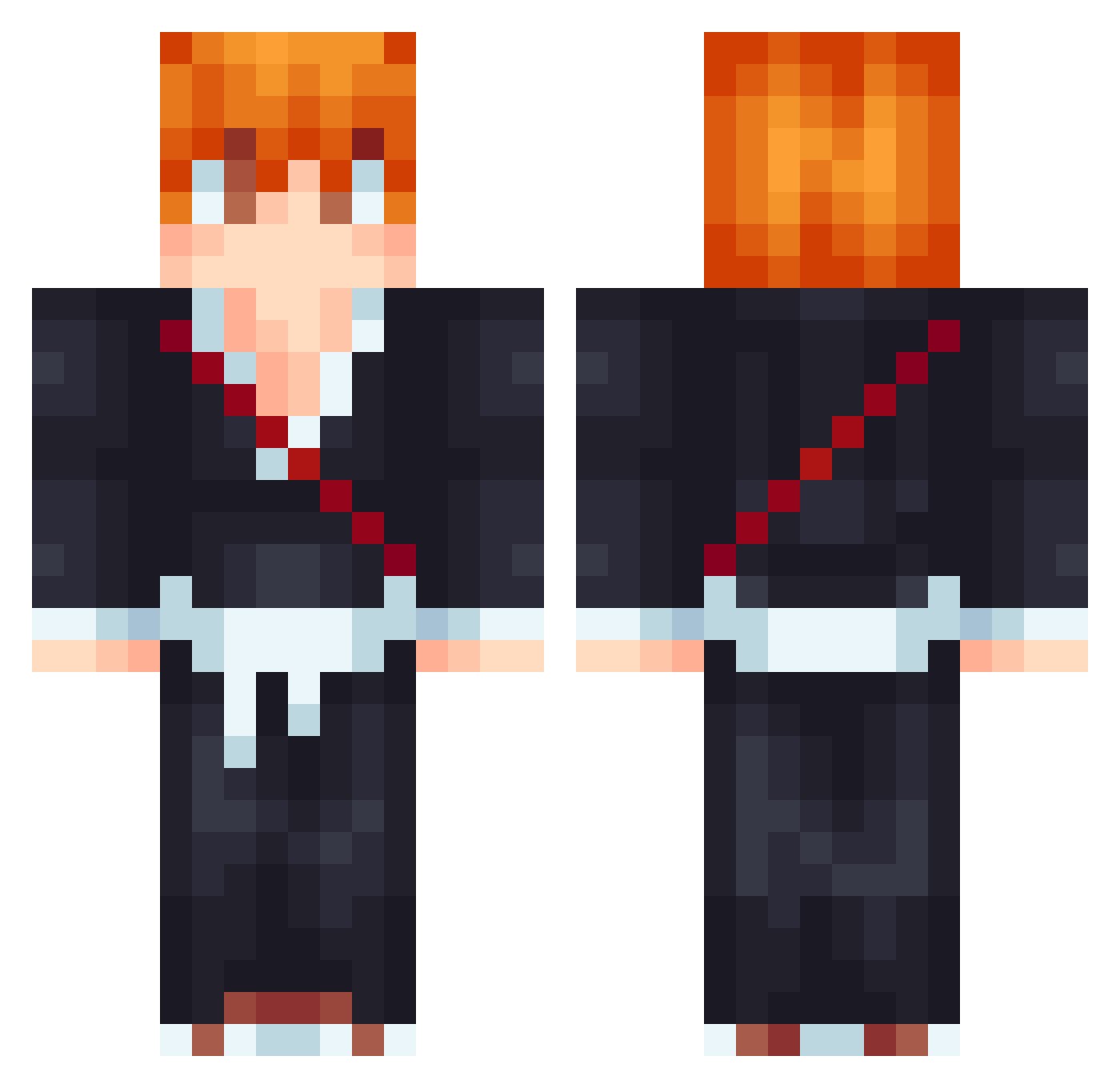 Zronxz Minecraft skin, front and back view