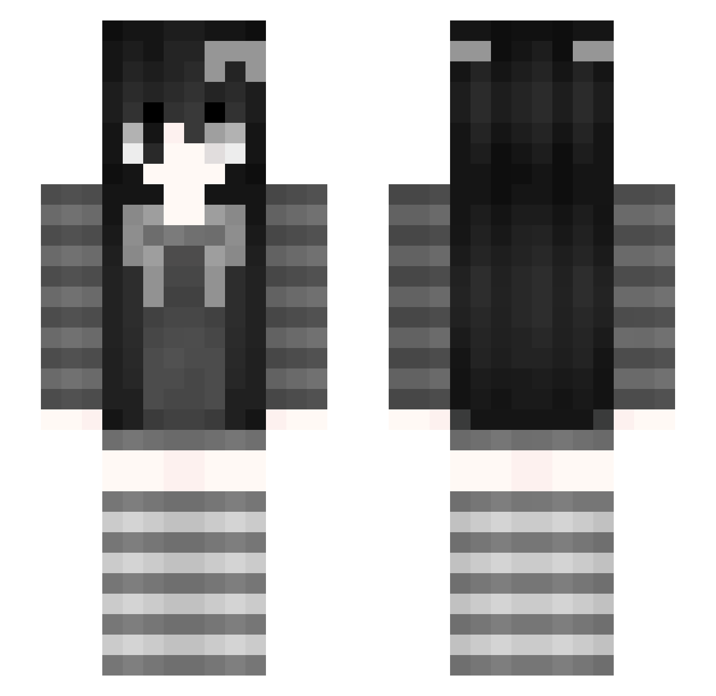 CheeseMiku Minecraft skin, front and back view