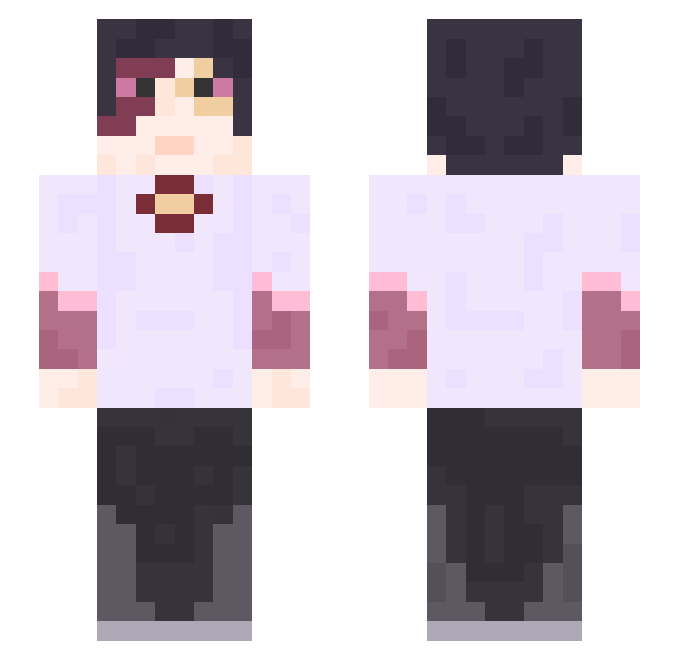 Shilischote Minecraft skin, front and back view