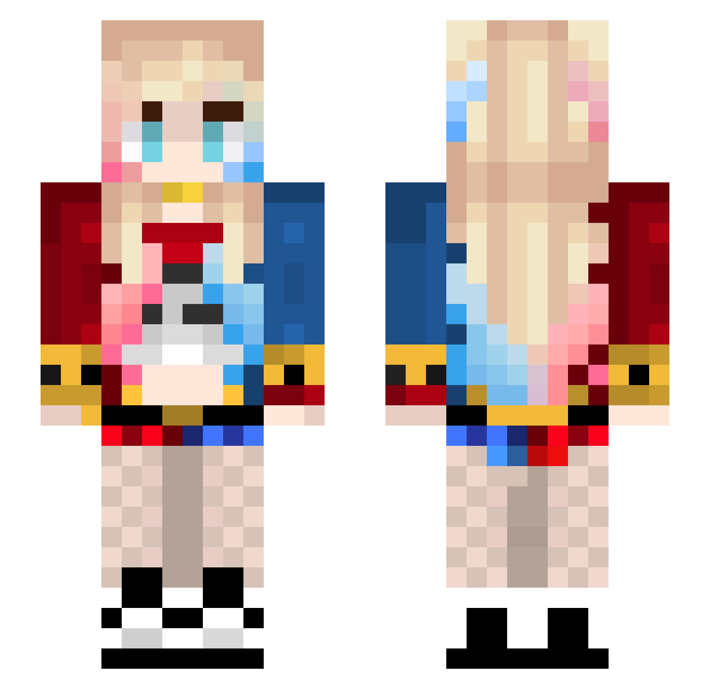 Surbrae Minecraft skin, front and back view