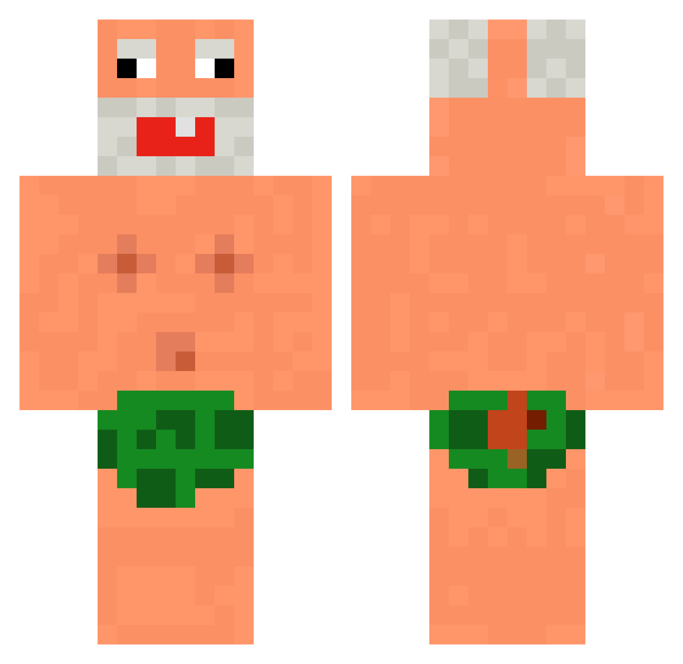 ApeMan304 Minecraft skin, front and back view