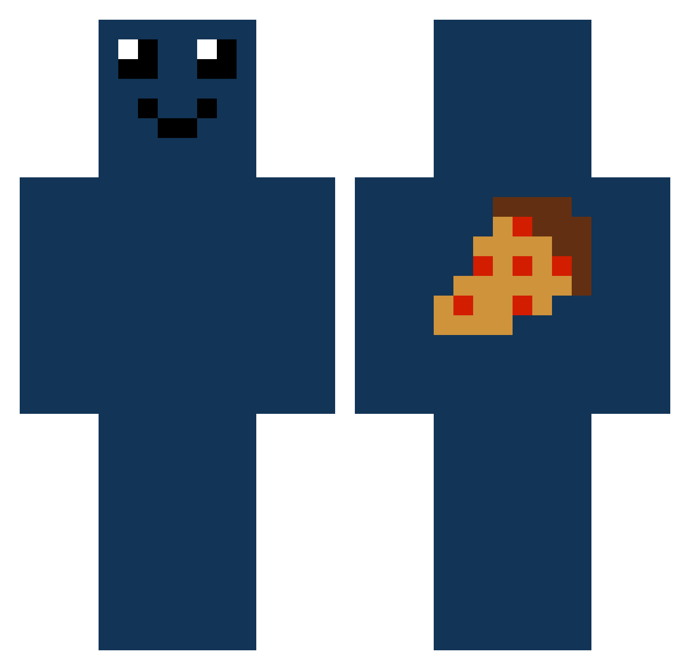 hypid Minecraft skin, front and back view