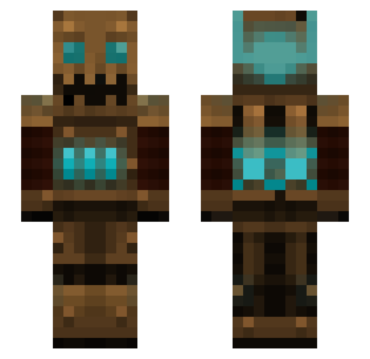 Schuit Minecraft skin, front and back view