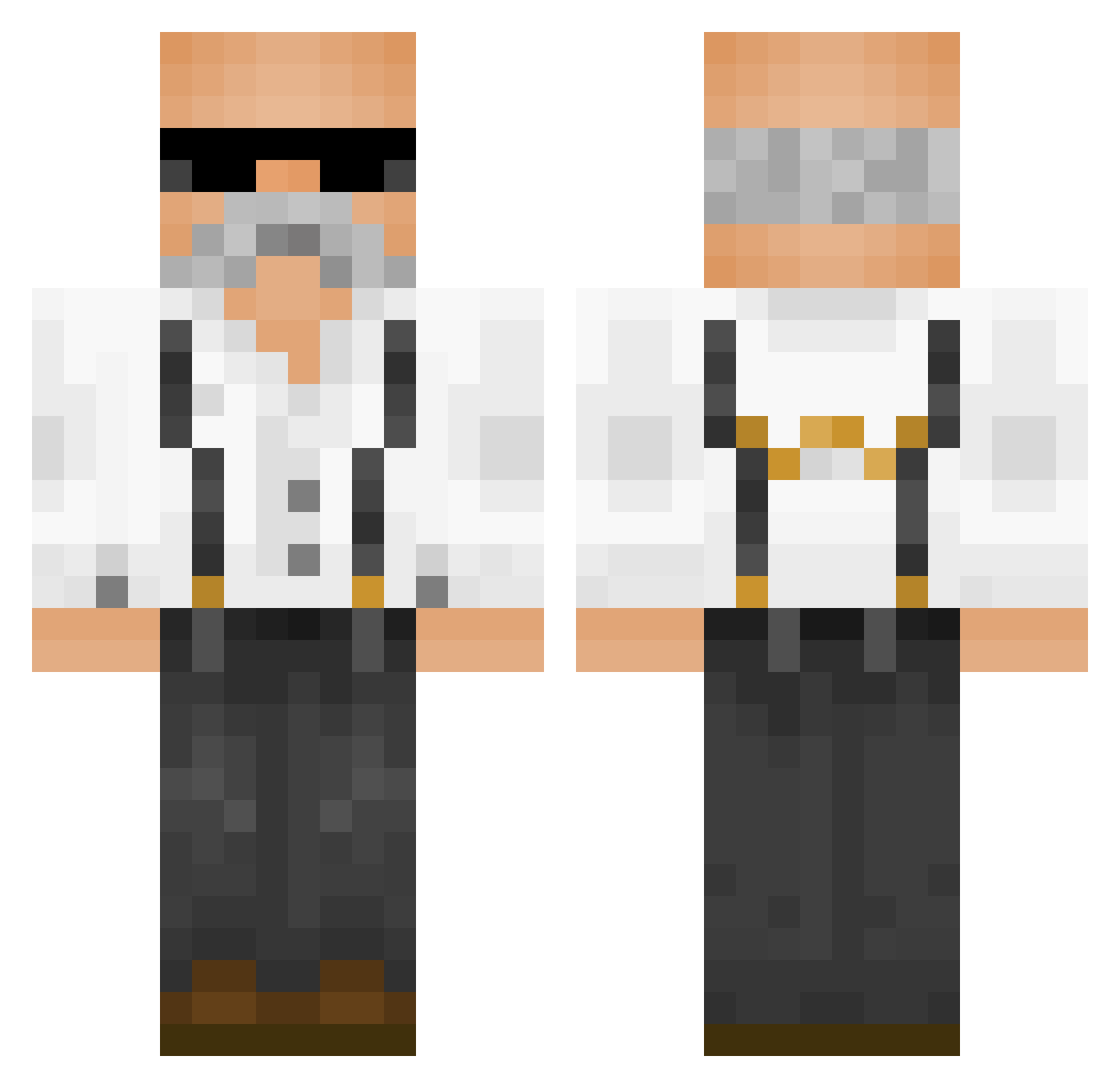 Kurmenbraum Minecraft skin, front and back view