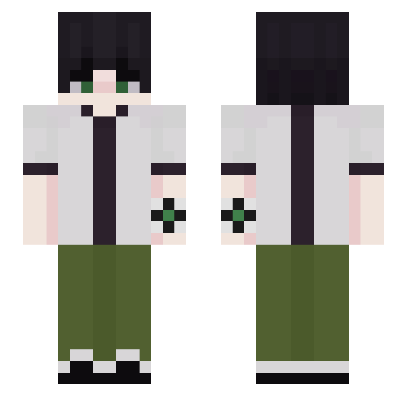 maxitou Minecraft skin, front and back view