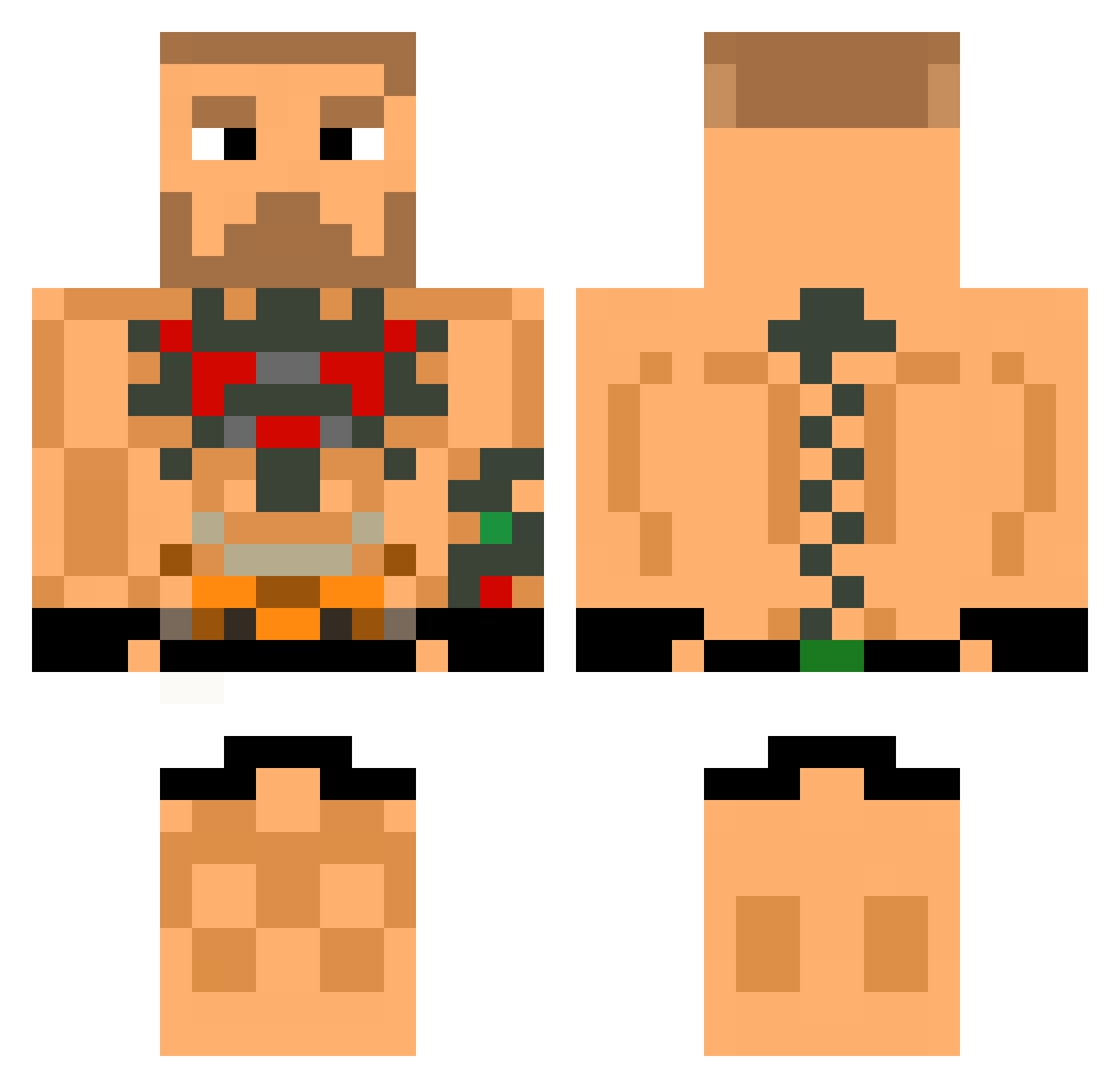 enIdiot1 Minecraft skin, front and back view