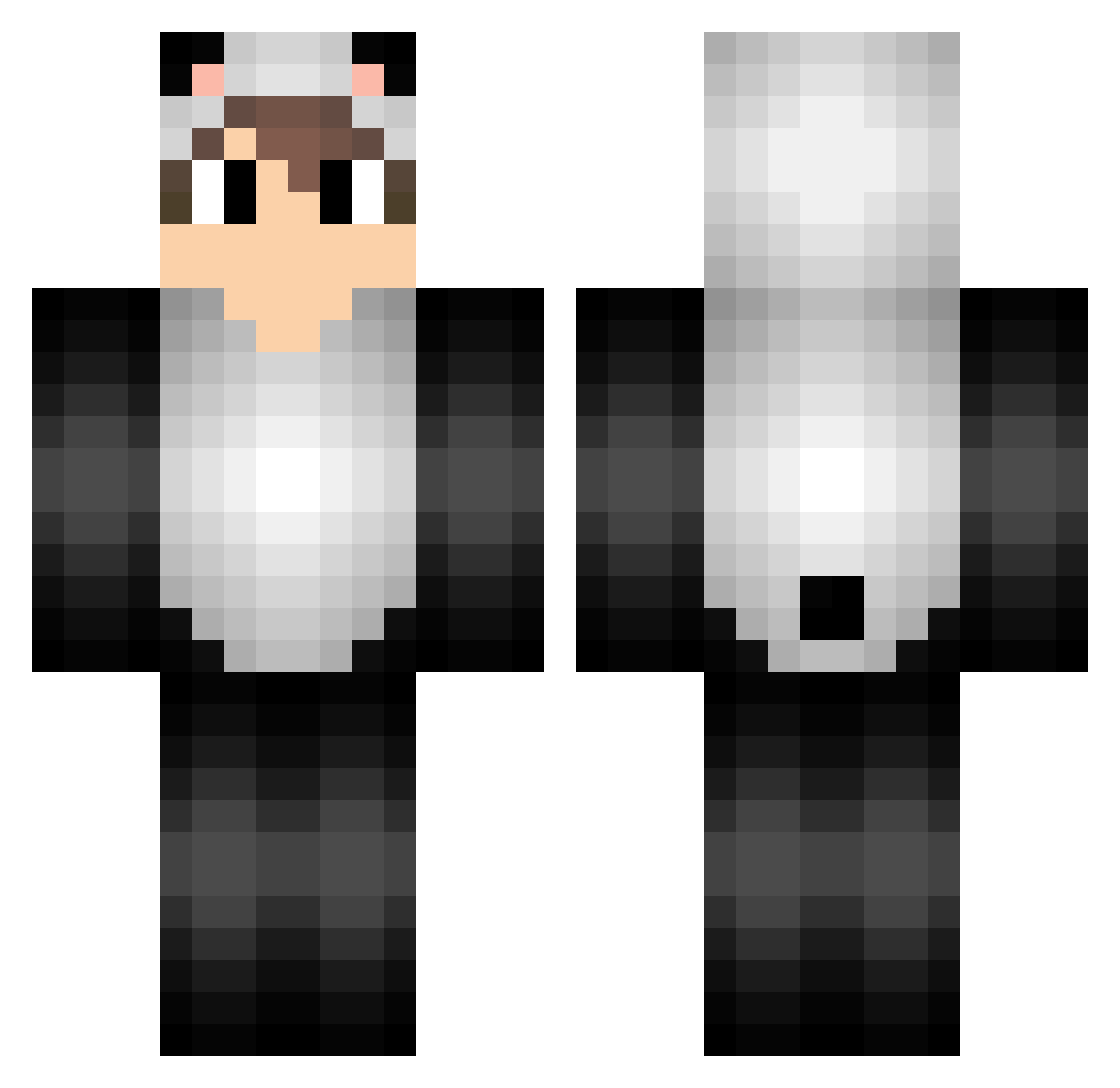Processing Minecraft skin, front and back view