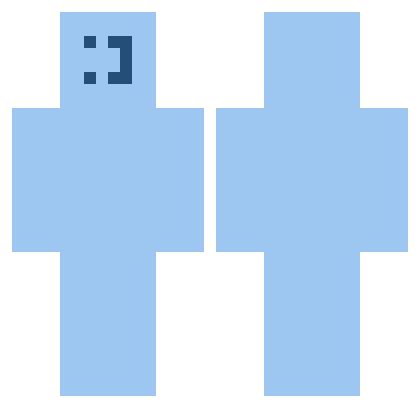 quietthinker Minecraft skin, front and back view