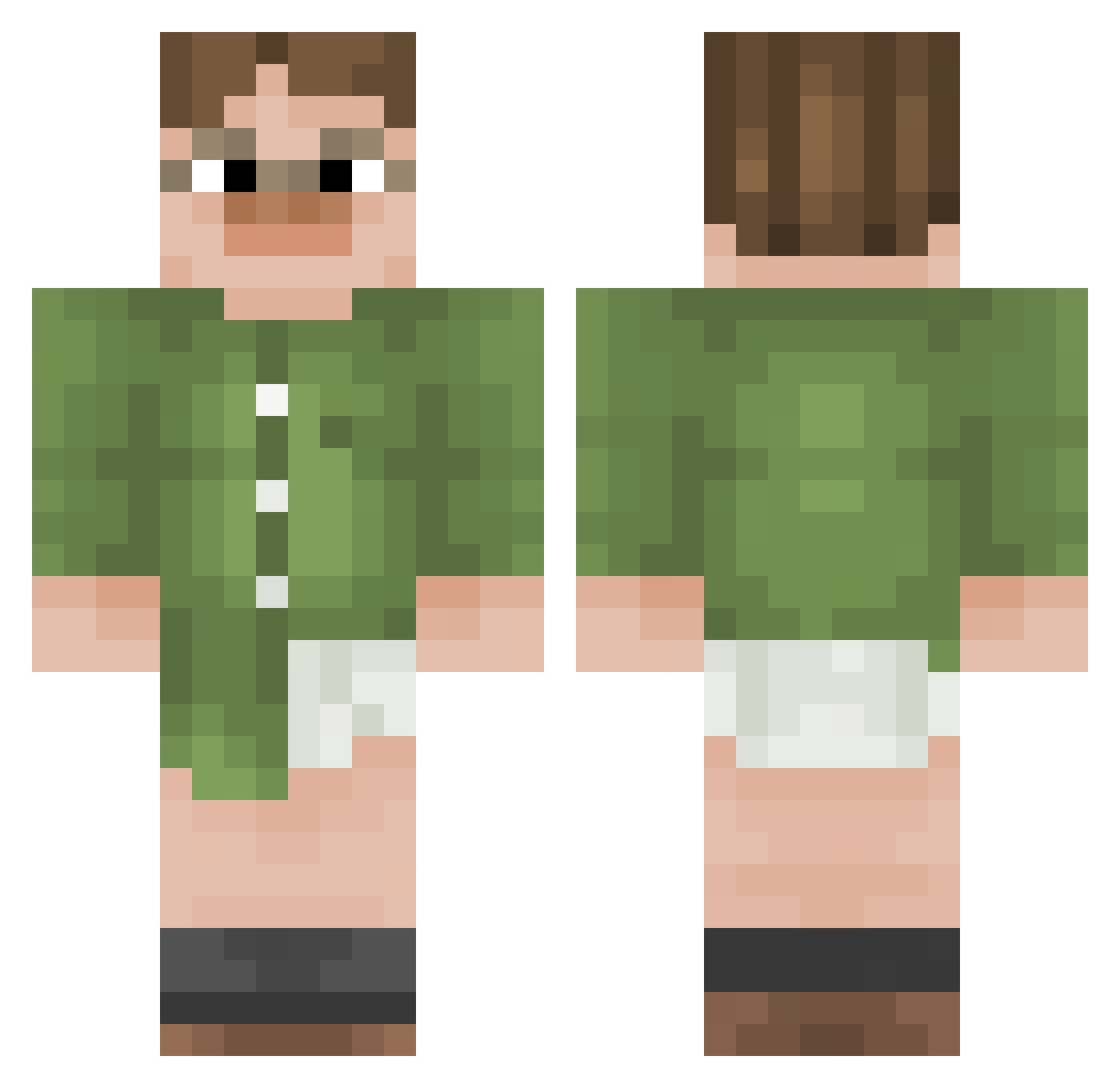 MethodicKnight Minecraft skin, front and back view