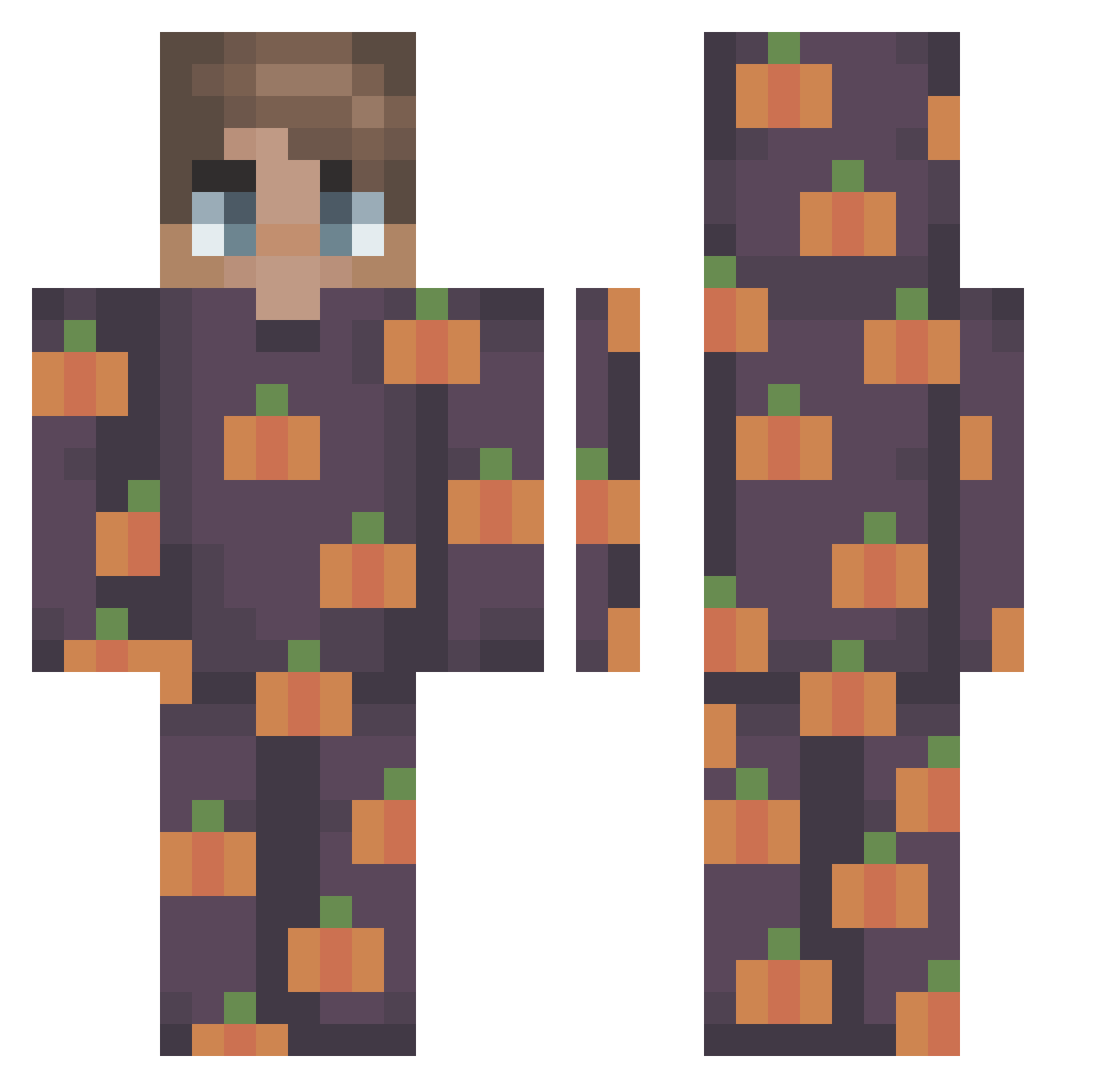 Witherstorm123 Minecraft skin, front and back view