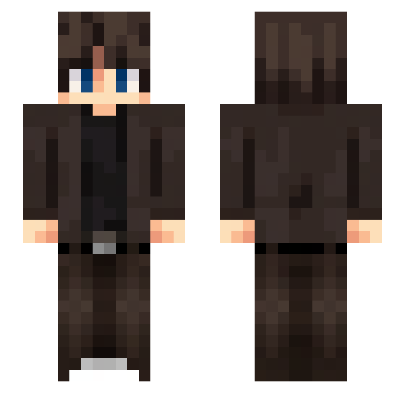 xTheAncientOne Minecraft skin, front and back view