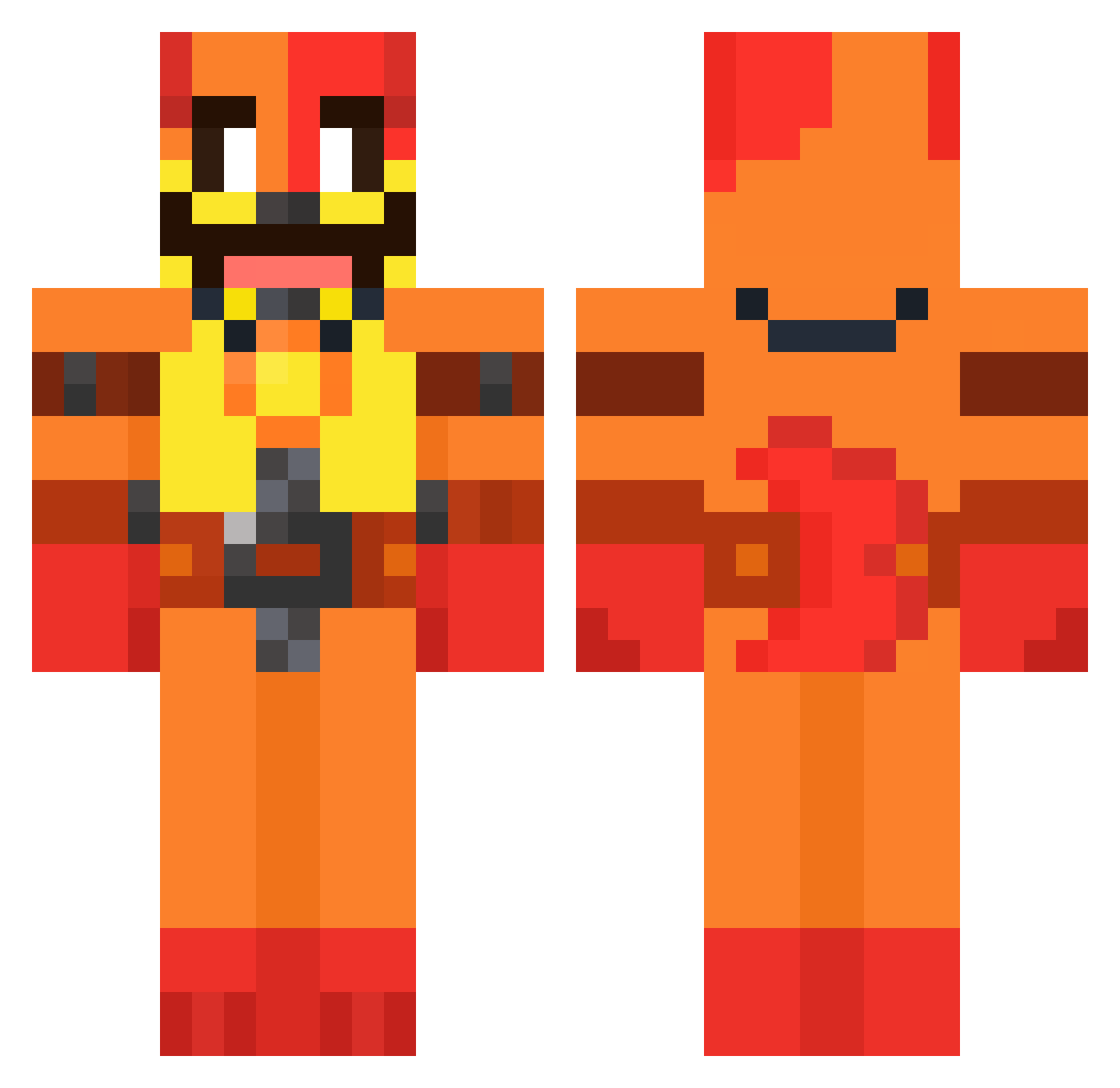 Oswald77 Minecraft skin, front and back view