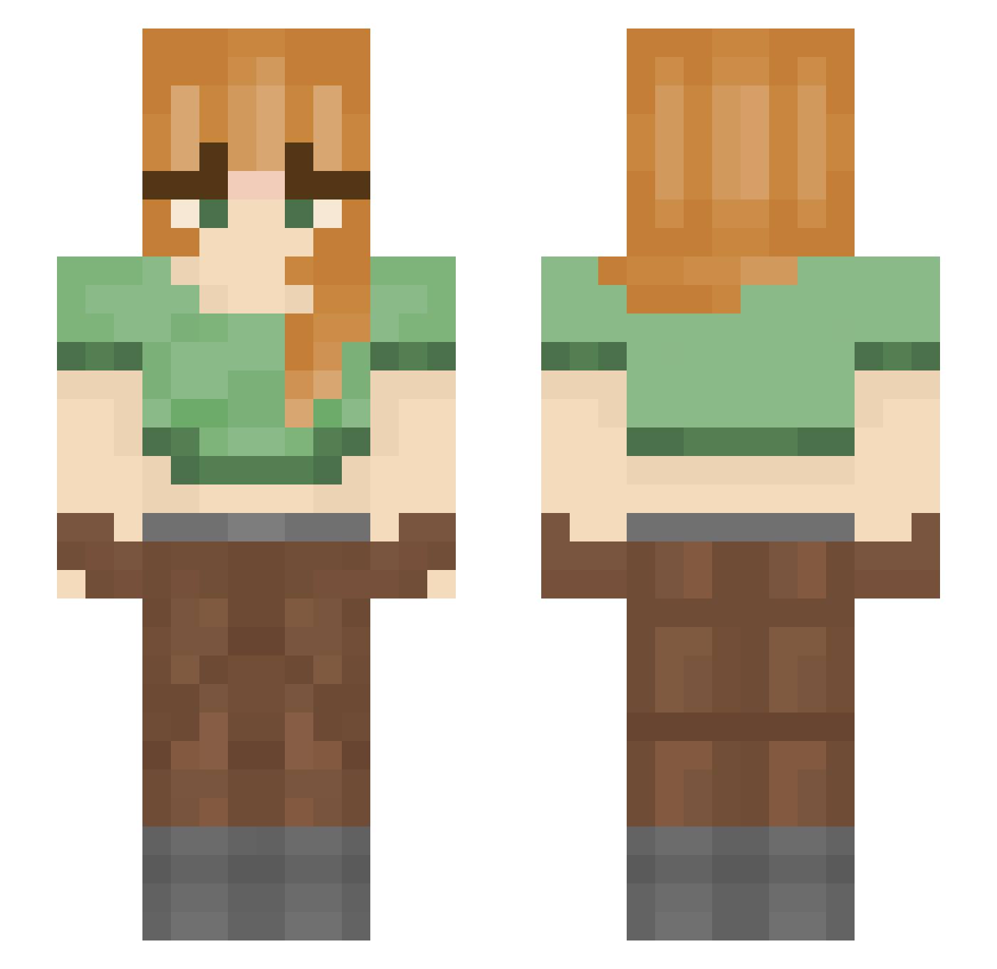 Scherzos Minecraft skin, front and back view