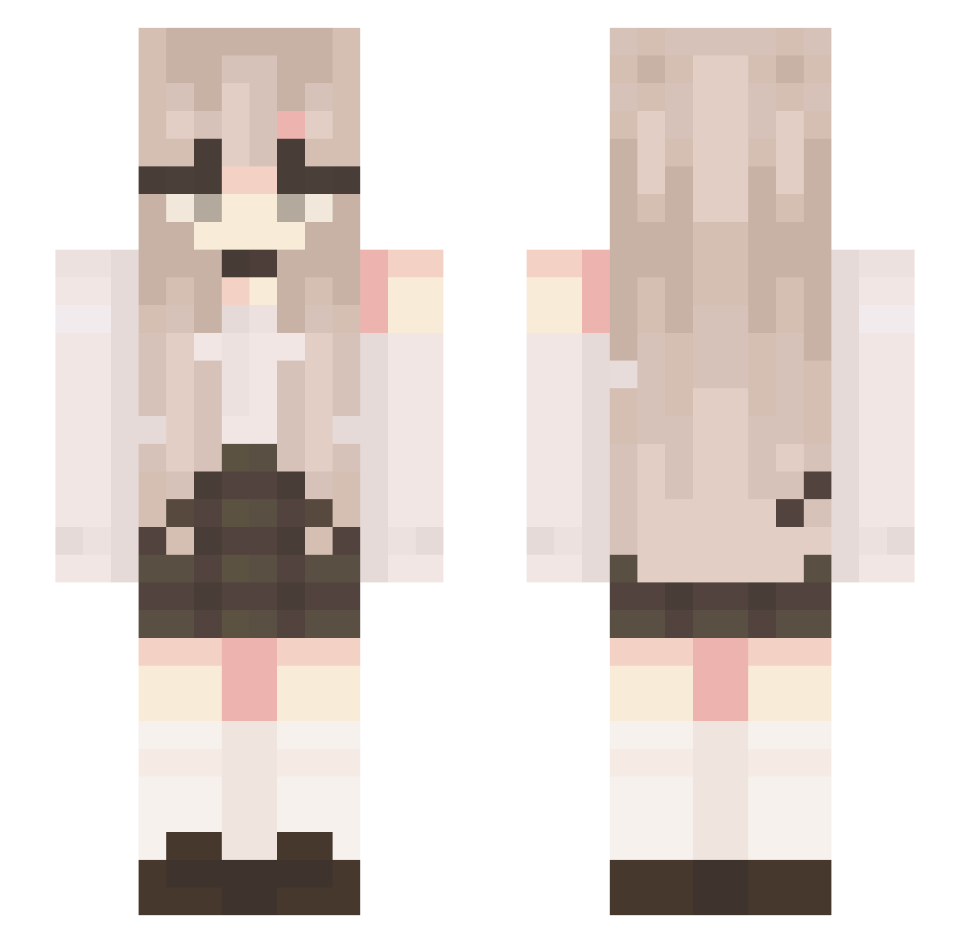 Unitizing Minecraft skin, front and back view